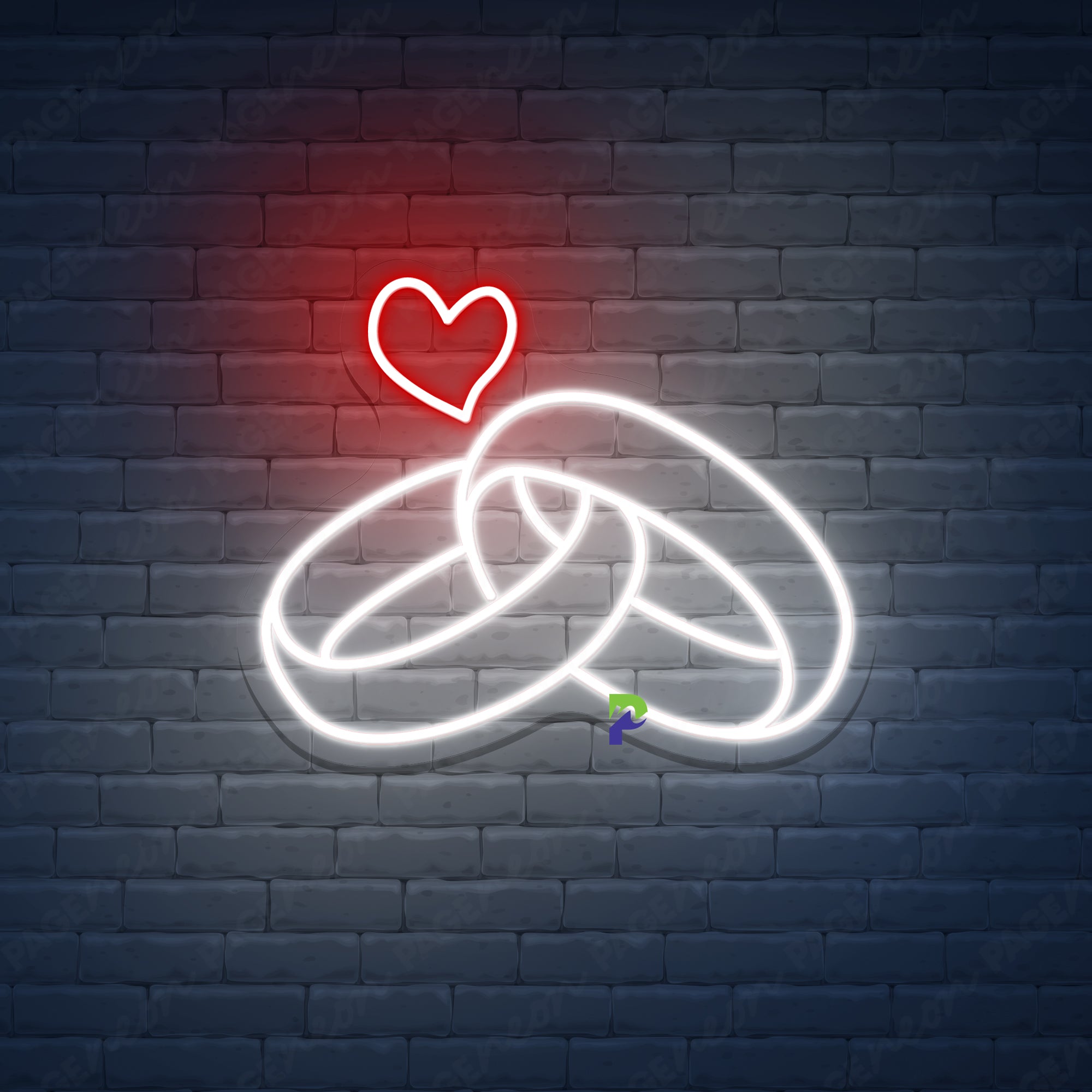 Wedding Neon Sign Ring Led Light