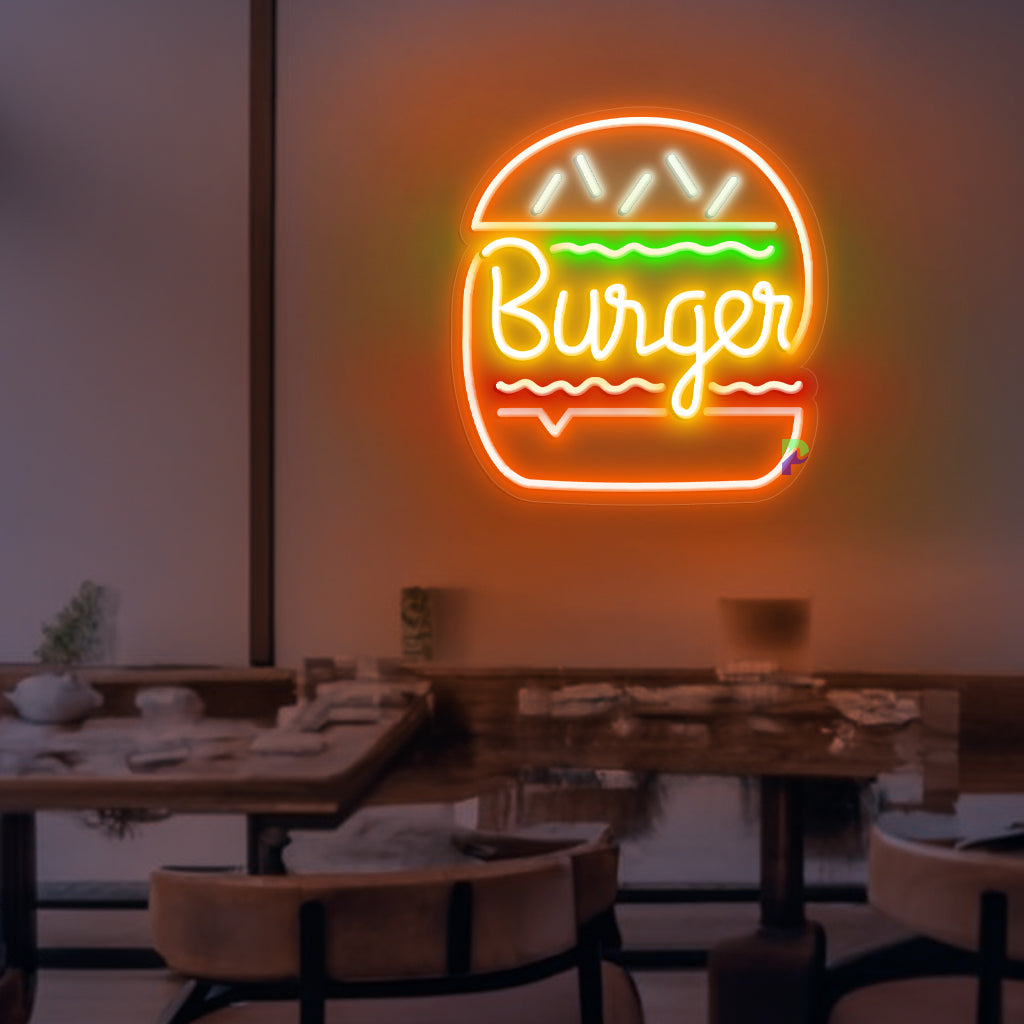 Burger Neon Sign Restaurant Led Light