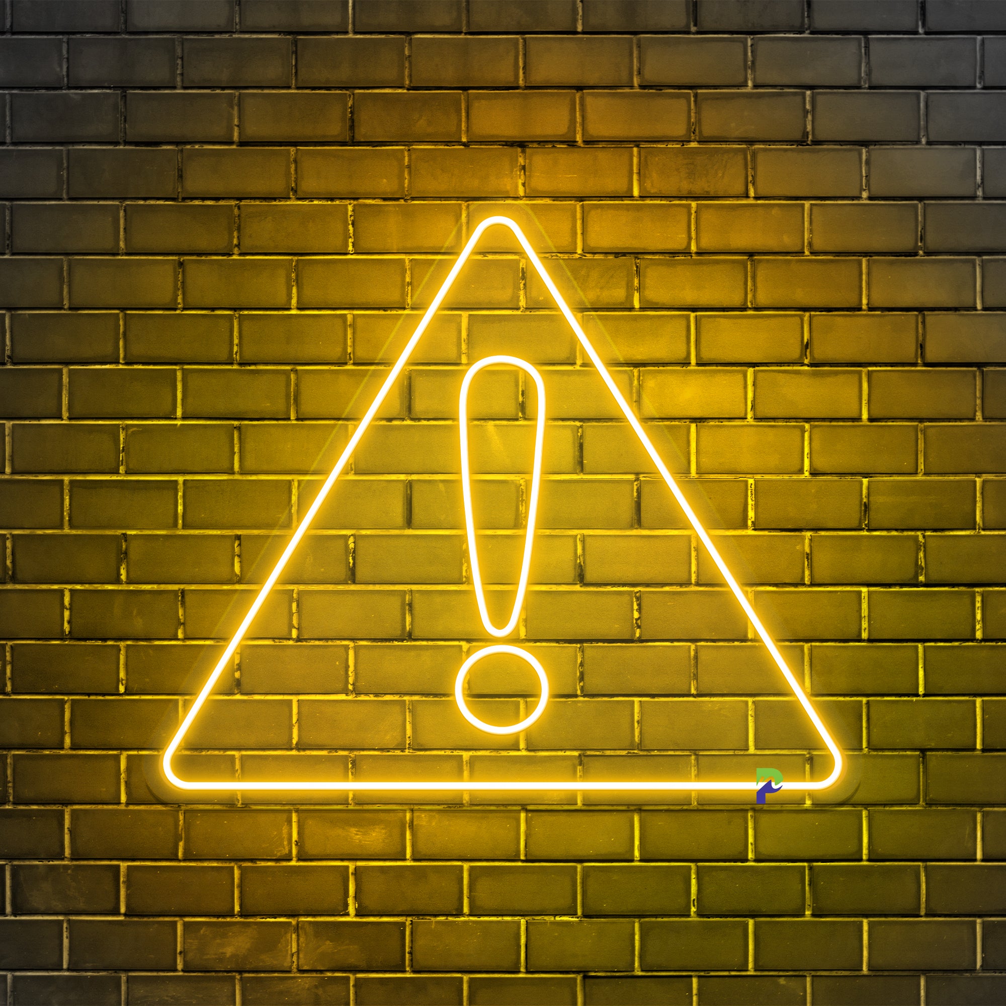 Caution Neon Sign Dangerous Warning Symbol Led Light