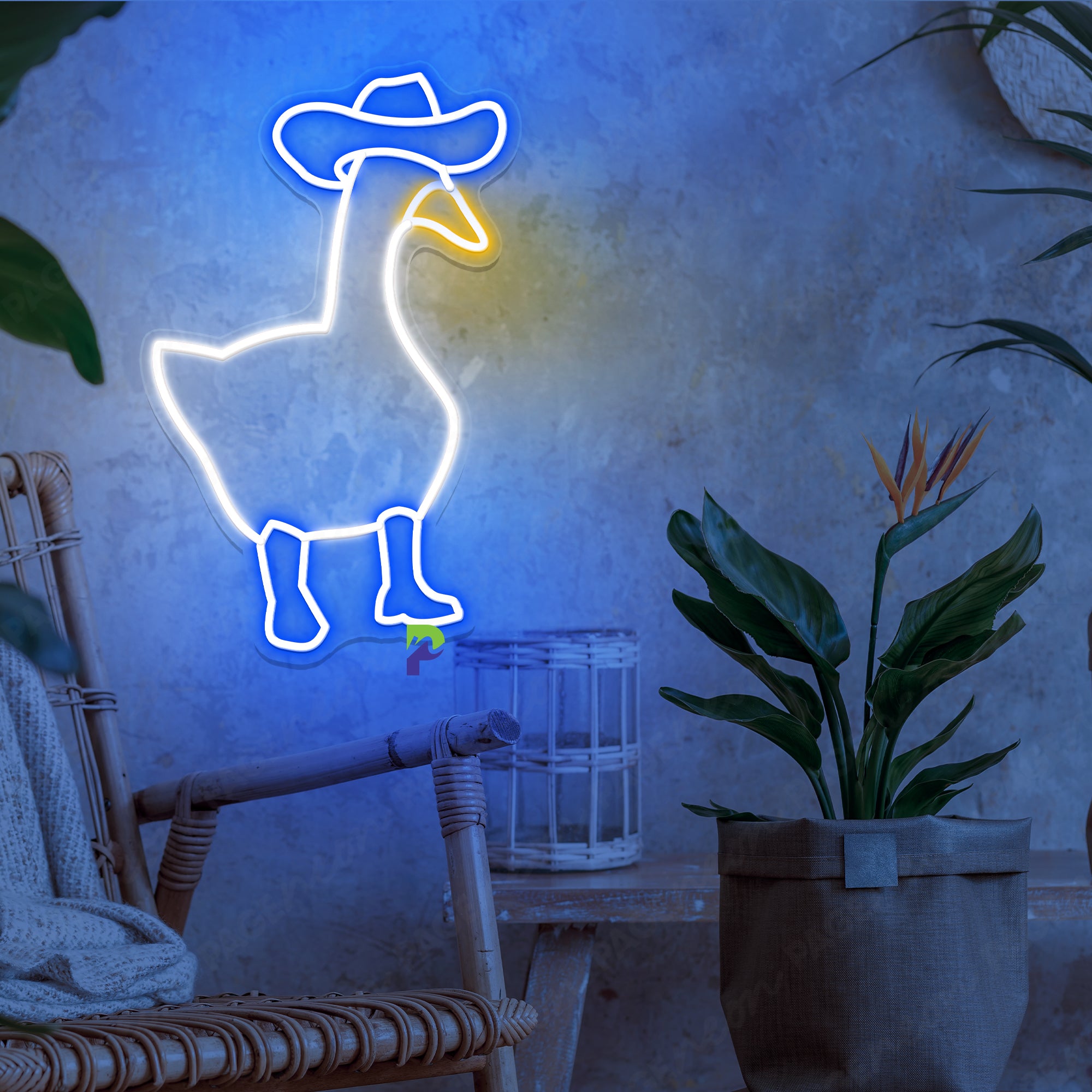 Duck Cowboy Neon Sign Led Light For Man Cave