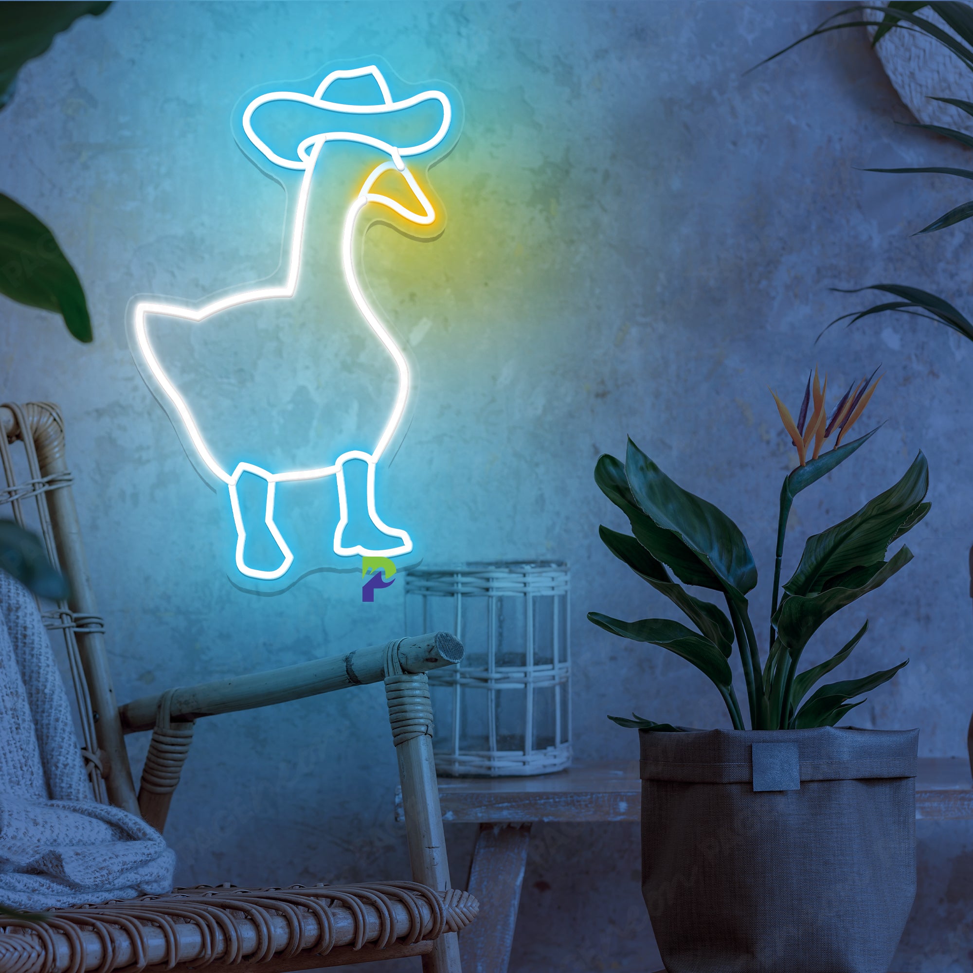 Duck Cowboy Neon Sign Led Light For Man Cave