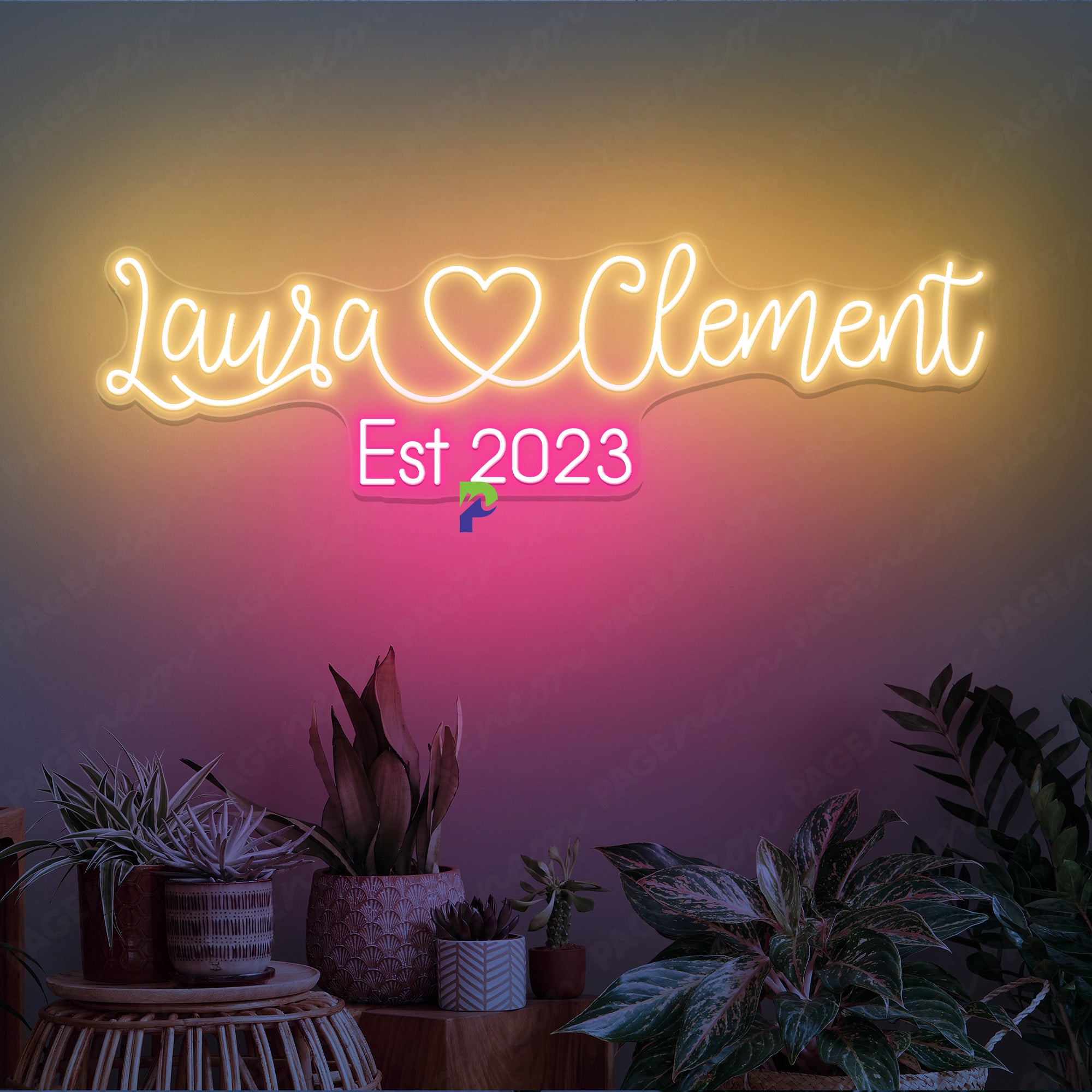 Custom Name Neon Sign For Couple Valentine Led Light