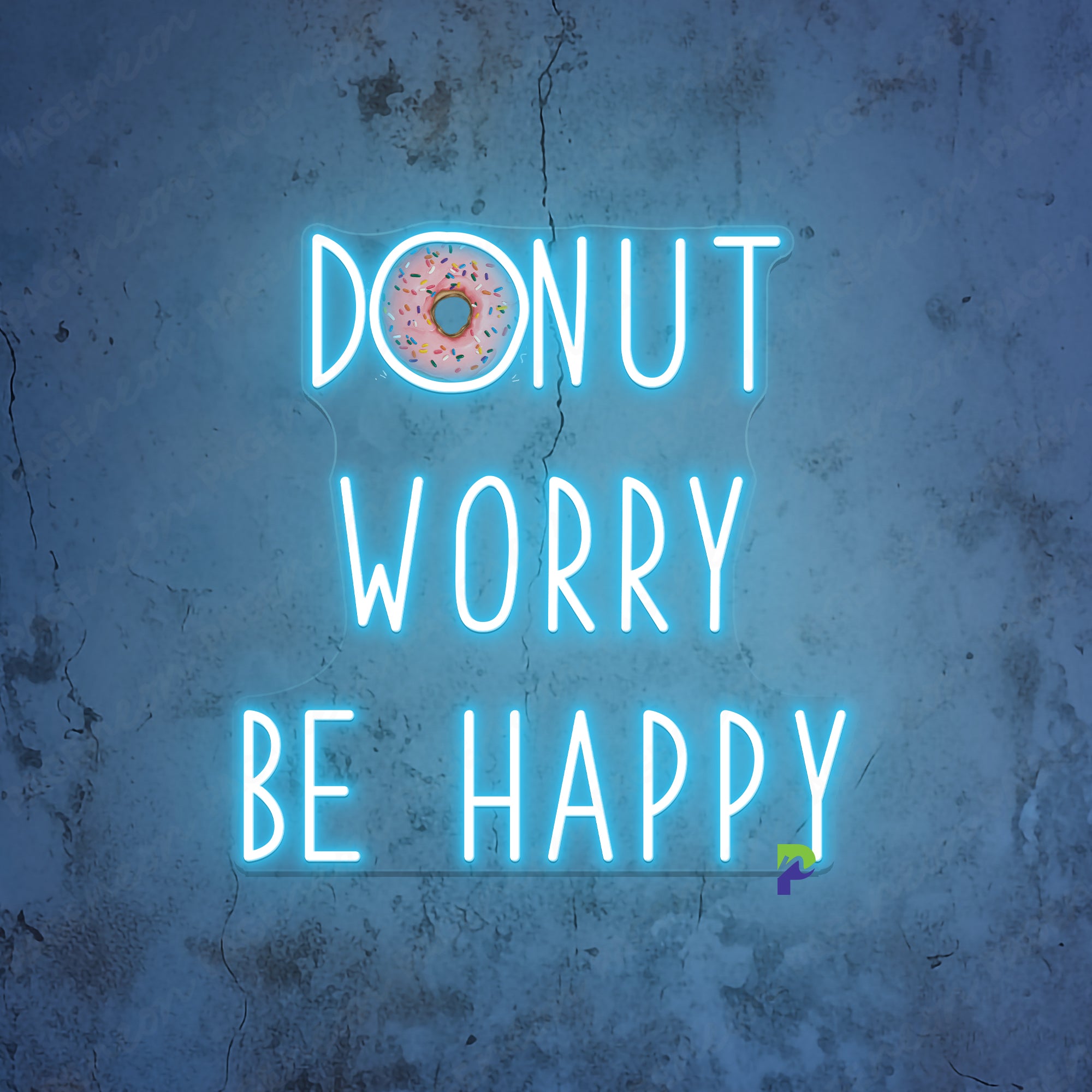 Donut Worry Be Happy Neon Sign Led Light