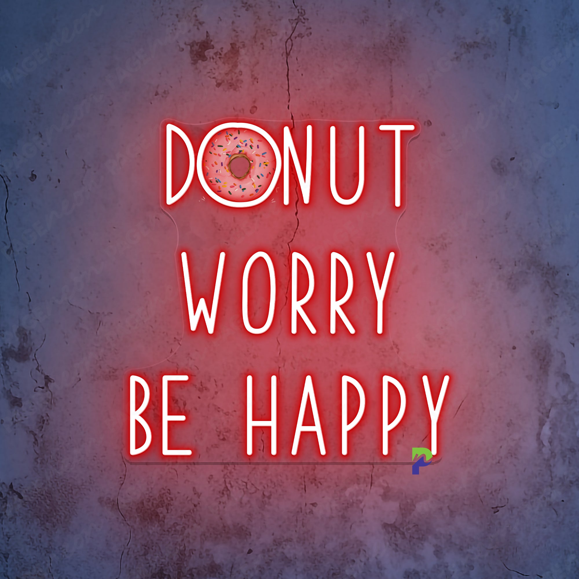Donut Worry Be Happy Neon Sign Led Light
