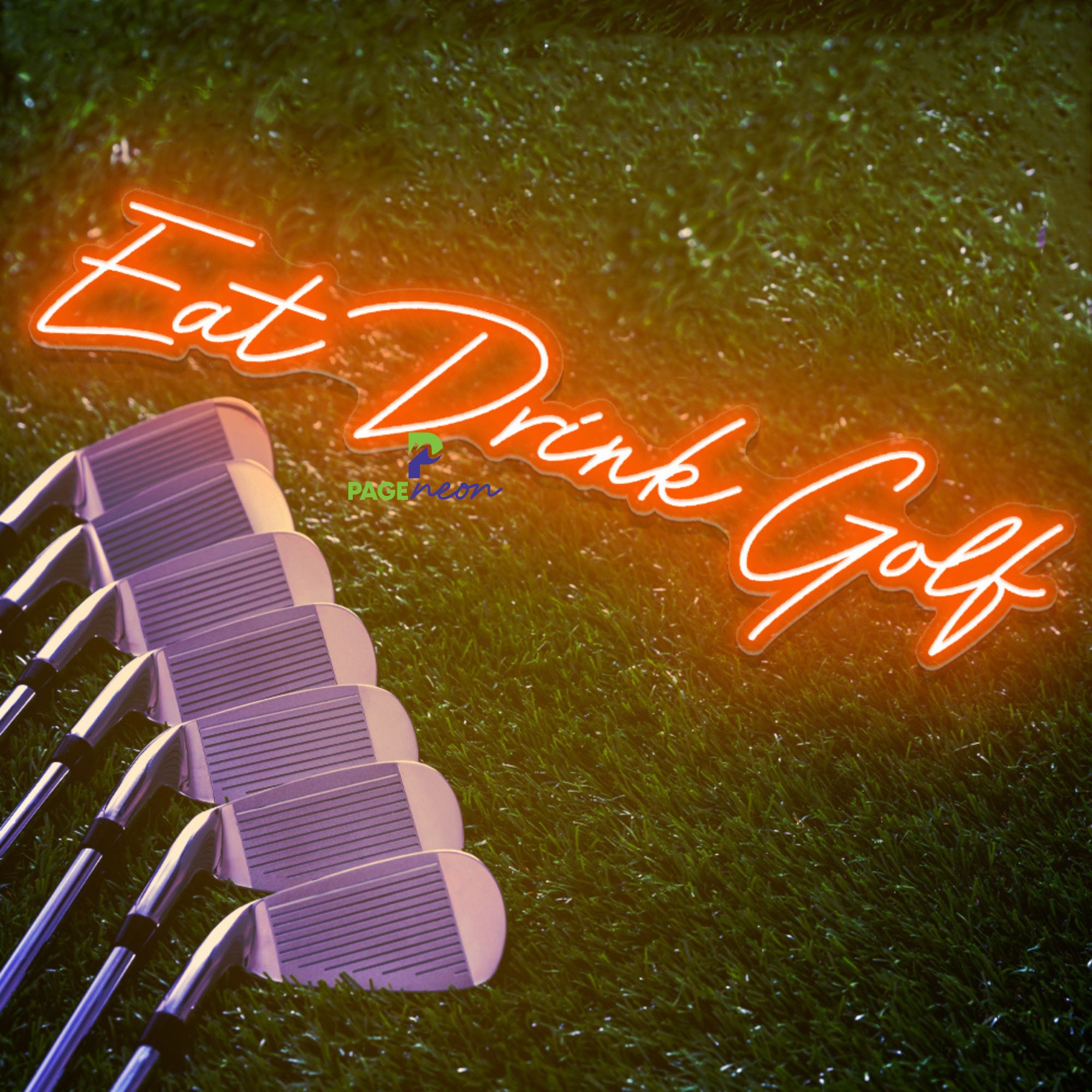 Eat Drink Golf Neon Sign Sporty Led Light