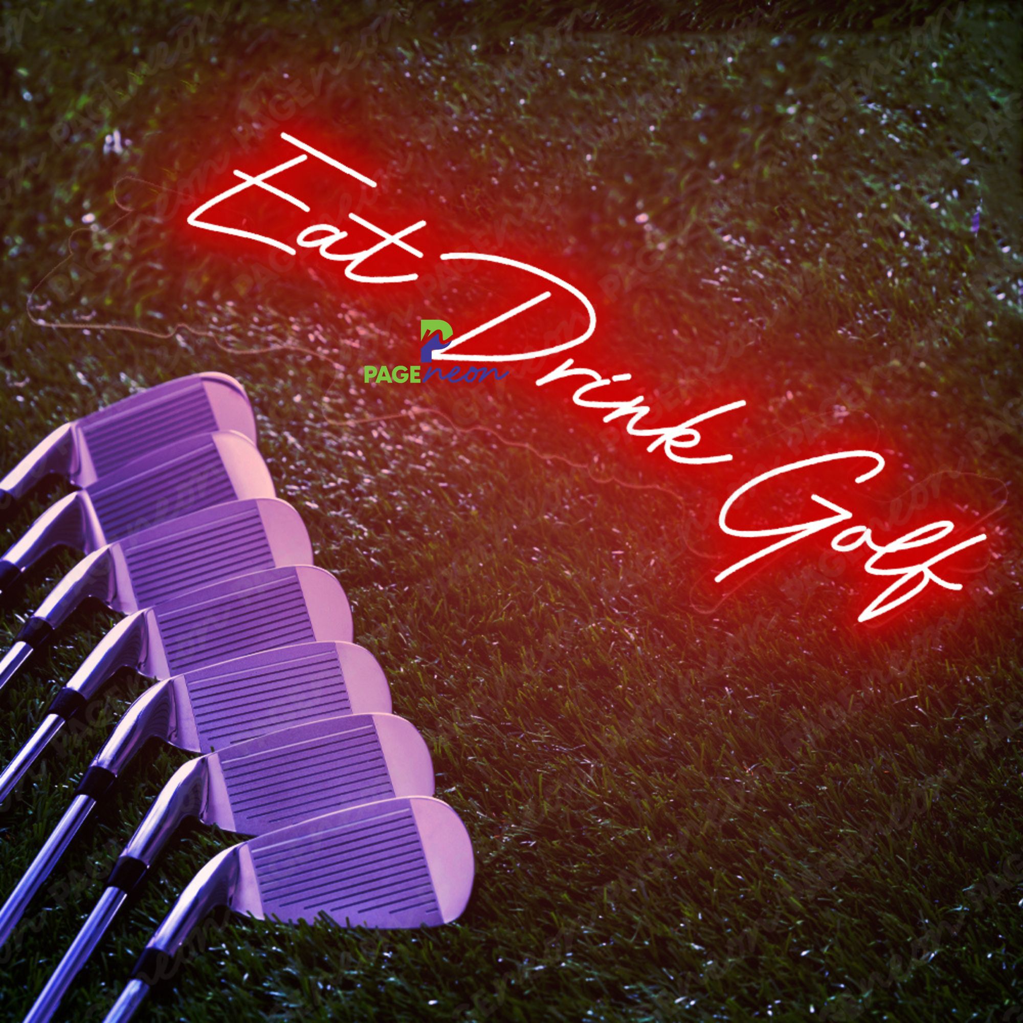 Eat Drink Golf Neon Sign Sporty Led Light
