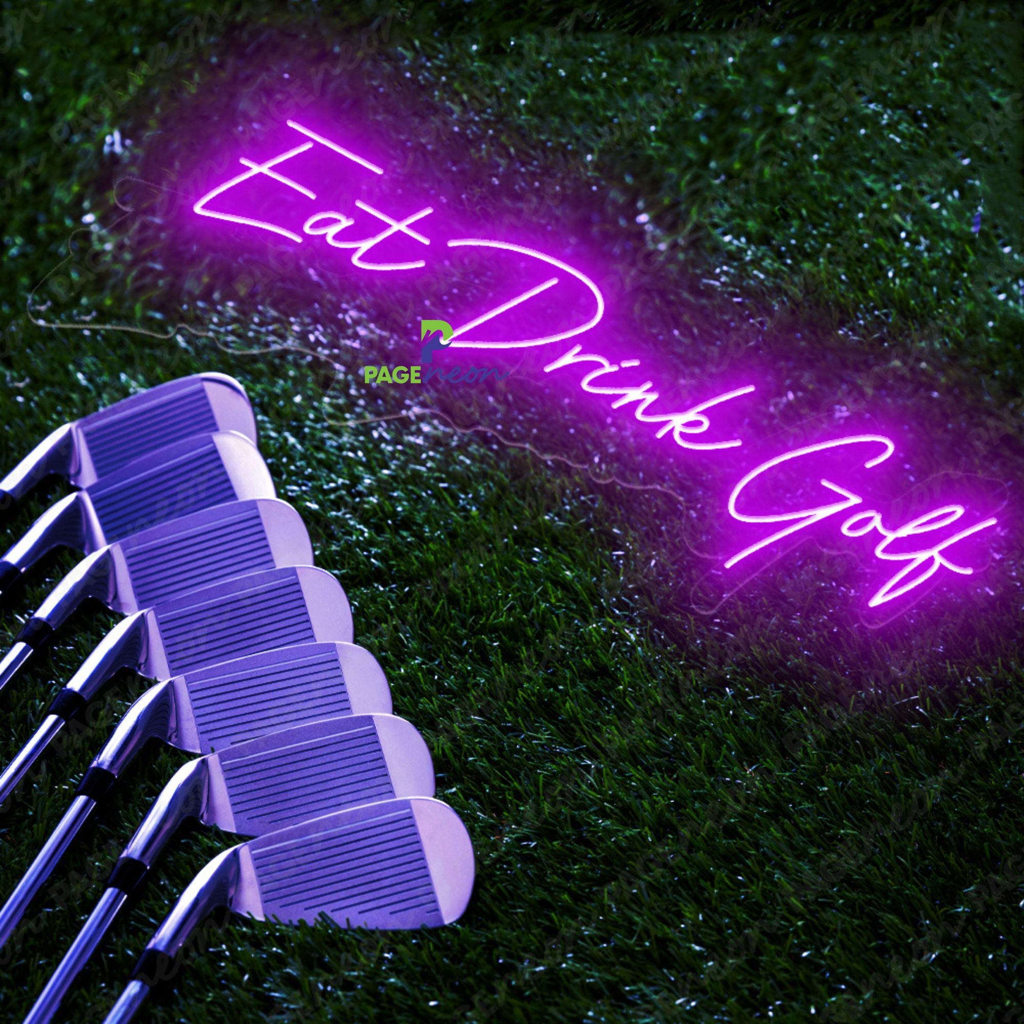 Eat Drink Golf Neon Sign Sporty Led Light