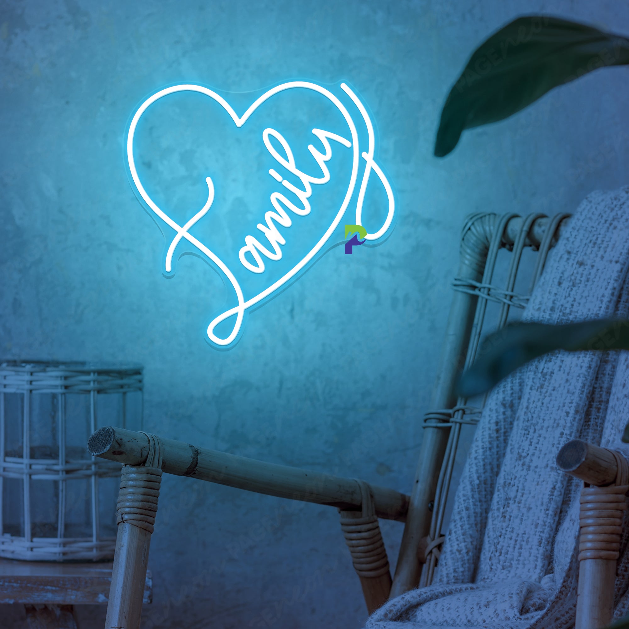Family Neon Sign Aesthetic Heart Led Light