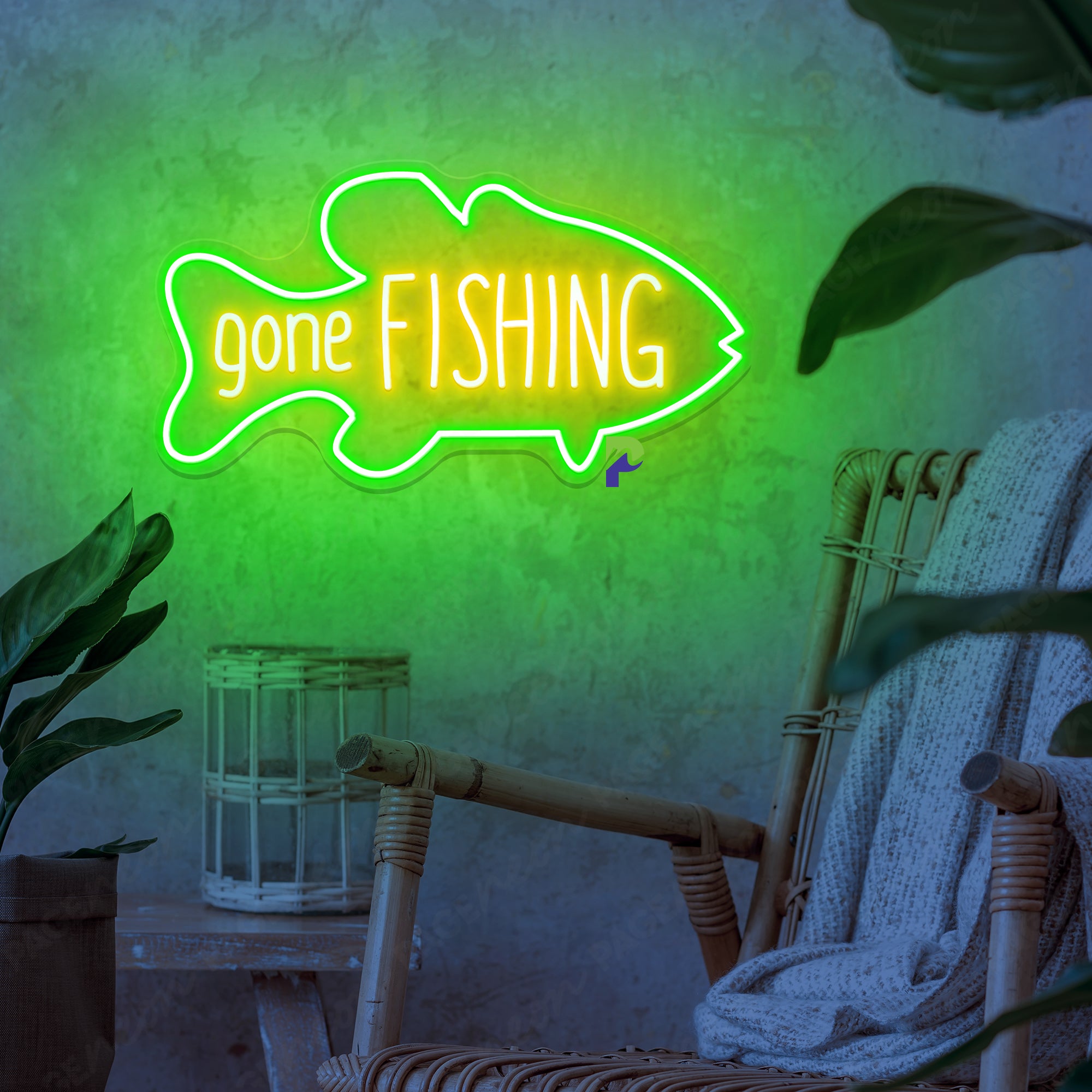 Gone Fishing Neon Sign Close Led Light For Restaurant