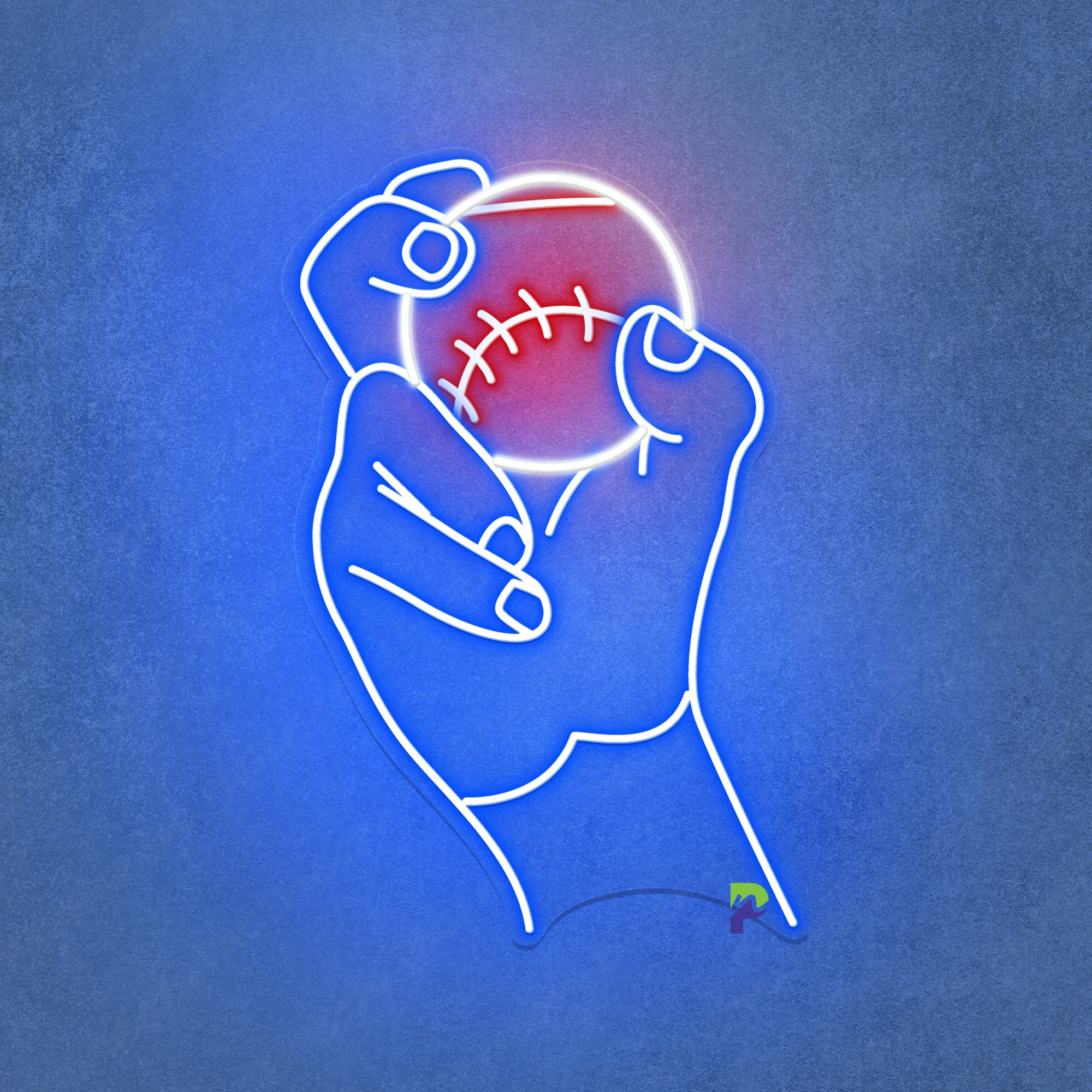 Holding Baseball Neon Sign Sport Led Light
