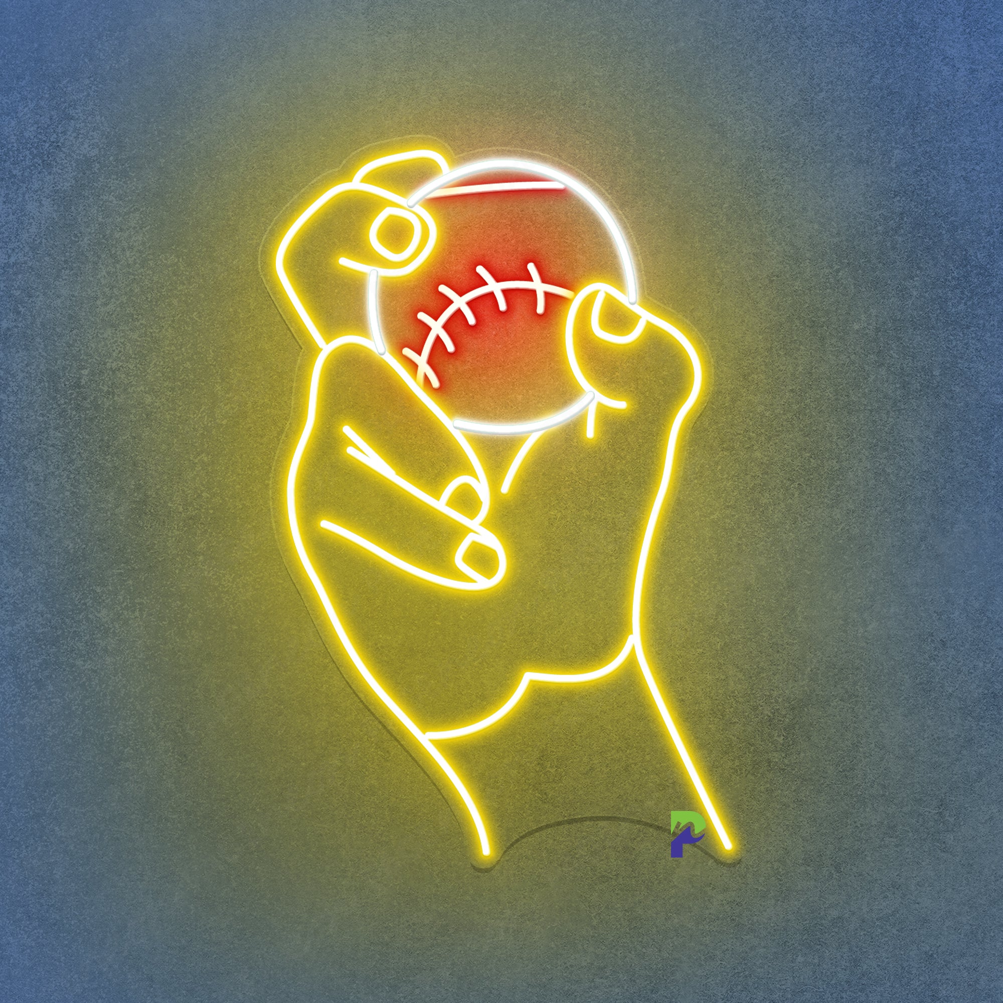 Holding Baseball Neon Sign Sport Led Light