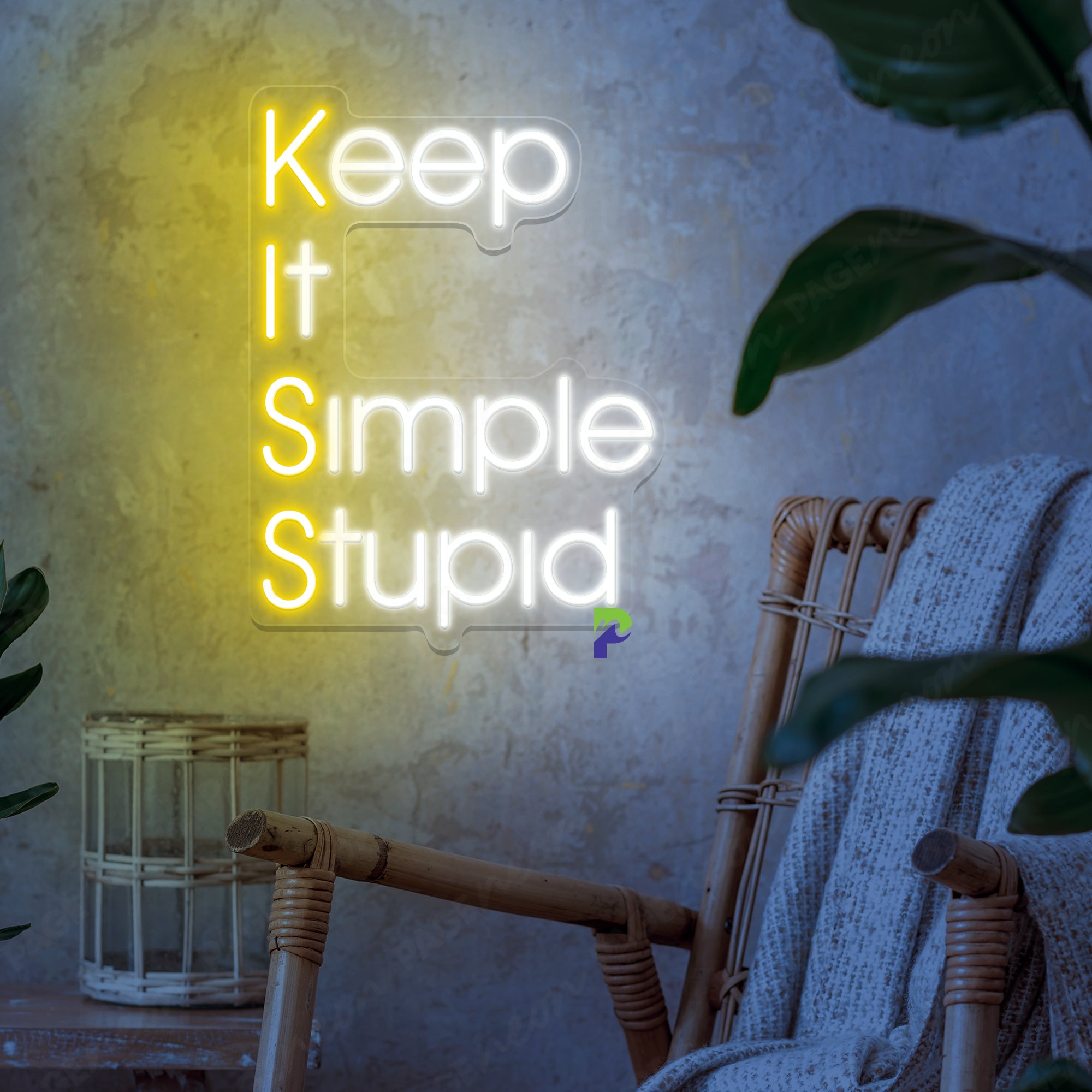 Keep It Simple Stupid Neon Sign Kiss Meaning Led Light