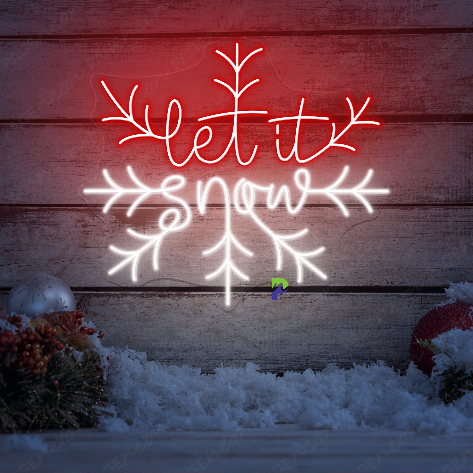 Let It Snow Neon Sign Led Light For Christmas