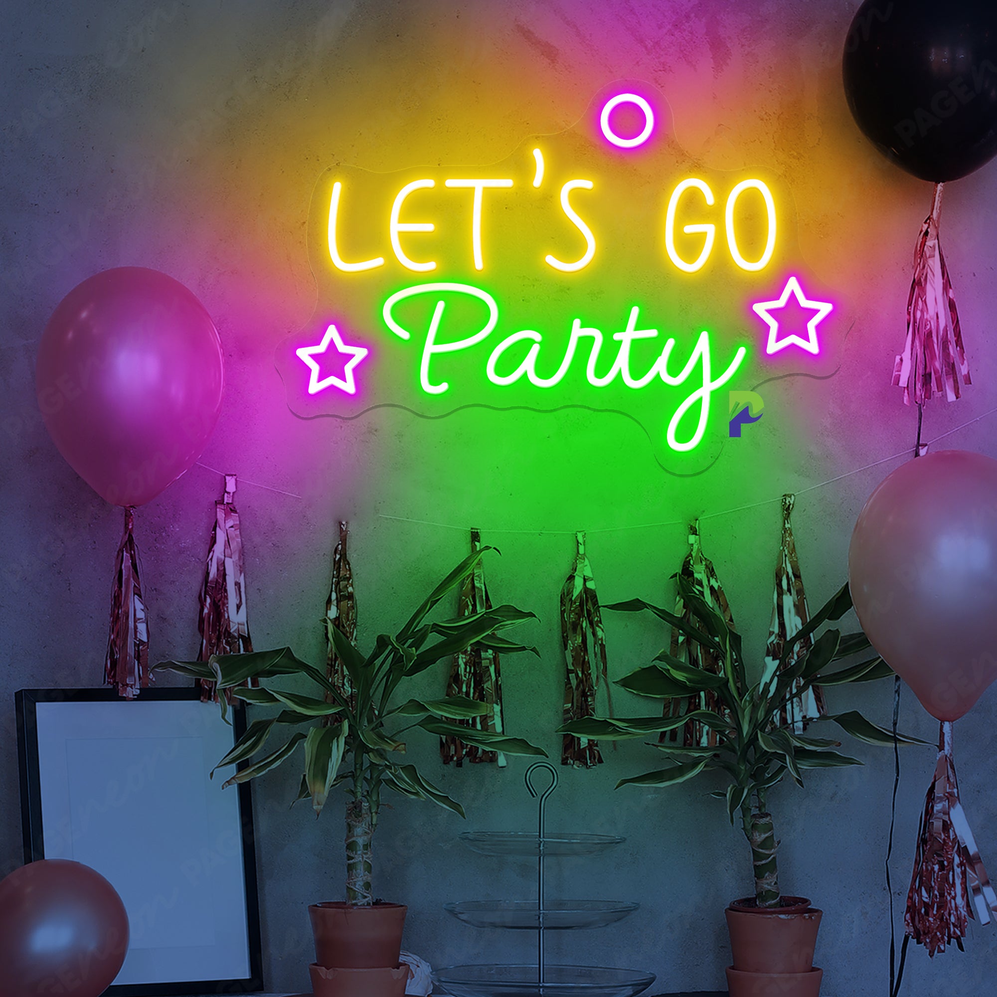 Let's Go Party Neon Sign Joyful Neon Sign