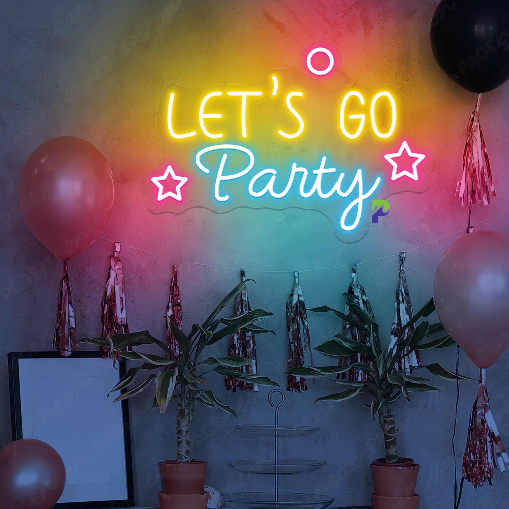 Let's Go Party Neon Sign Joyful Neon Sign