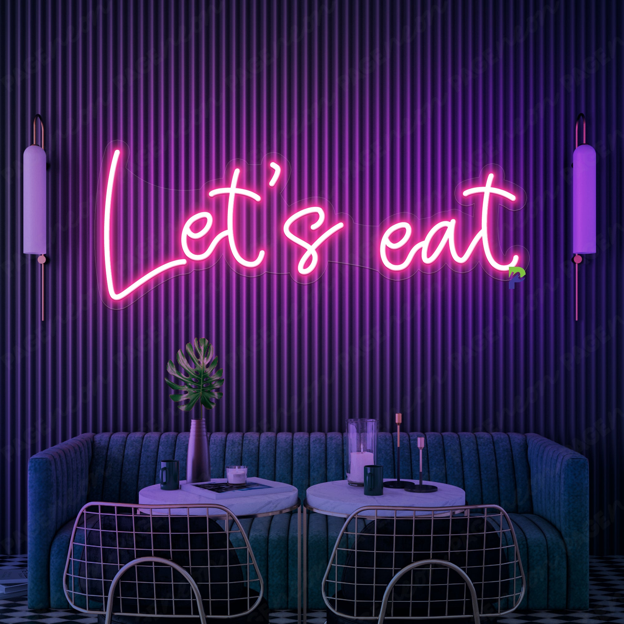 Let's Eat Neon Sign Led Light For Kitchen