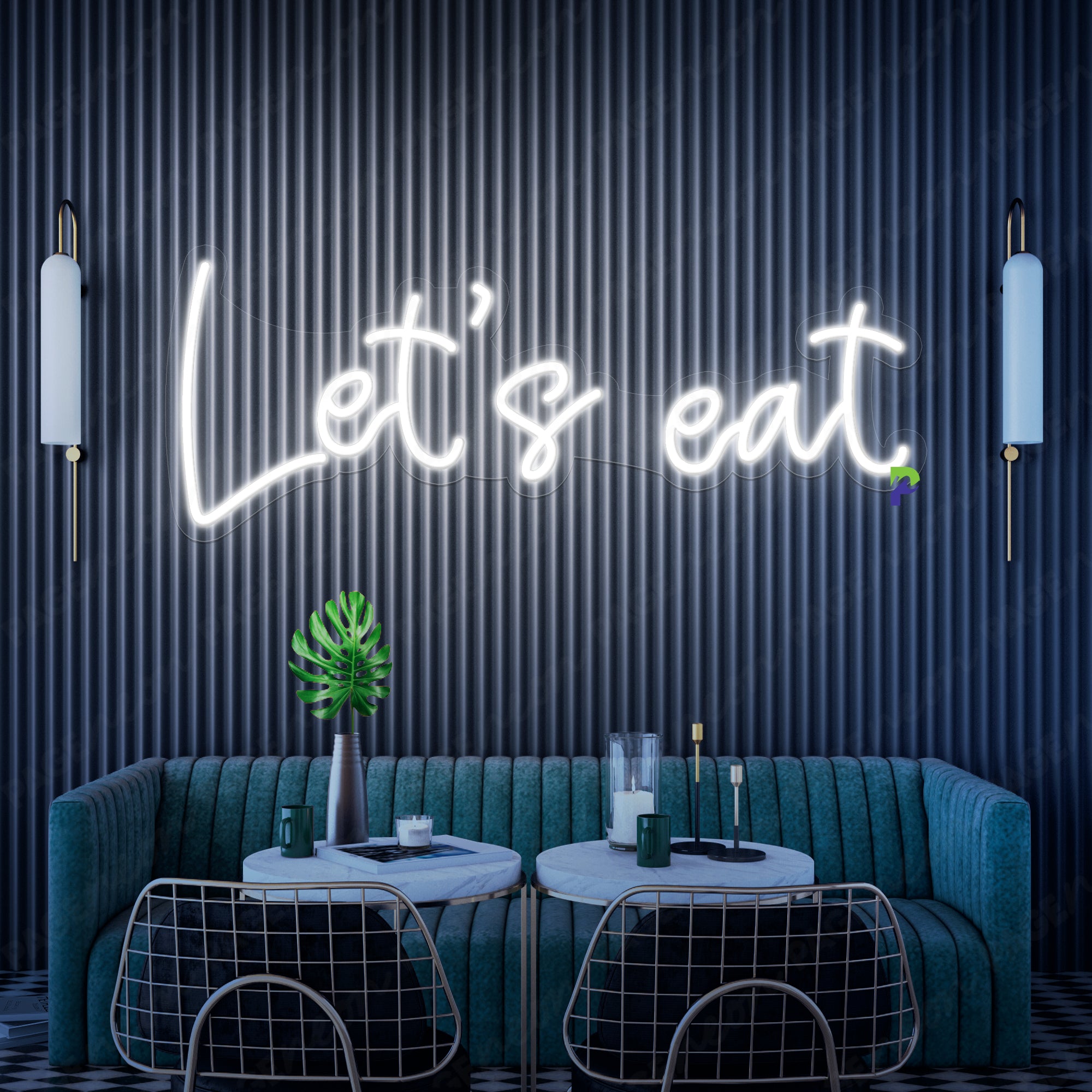 Let's Eat Neon Sign Led Light For Kitchen