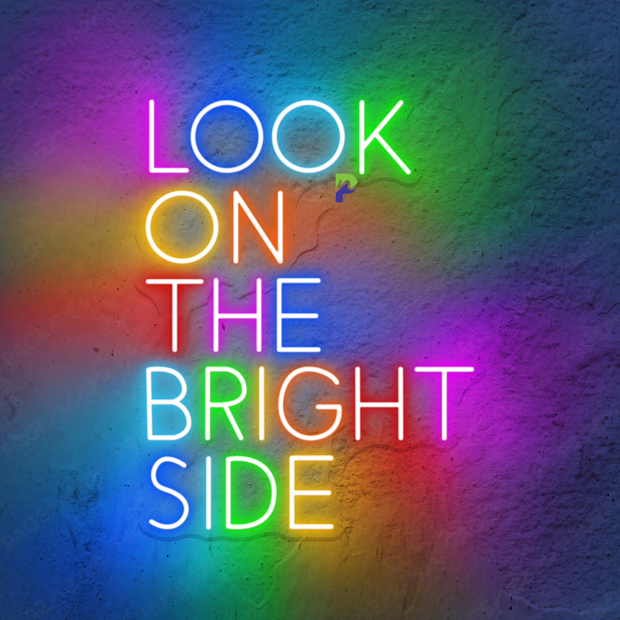 look on the brightside neon sign colorful led light