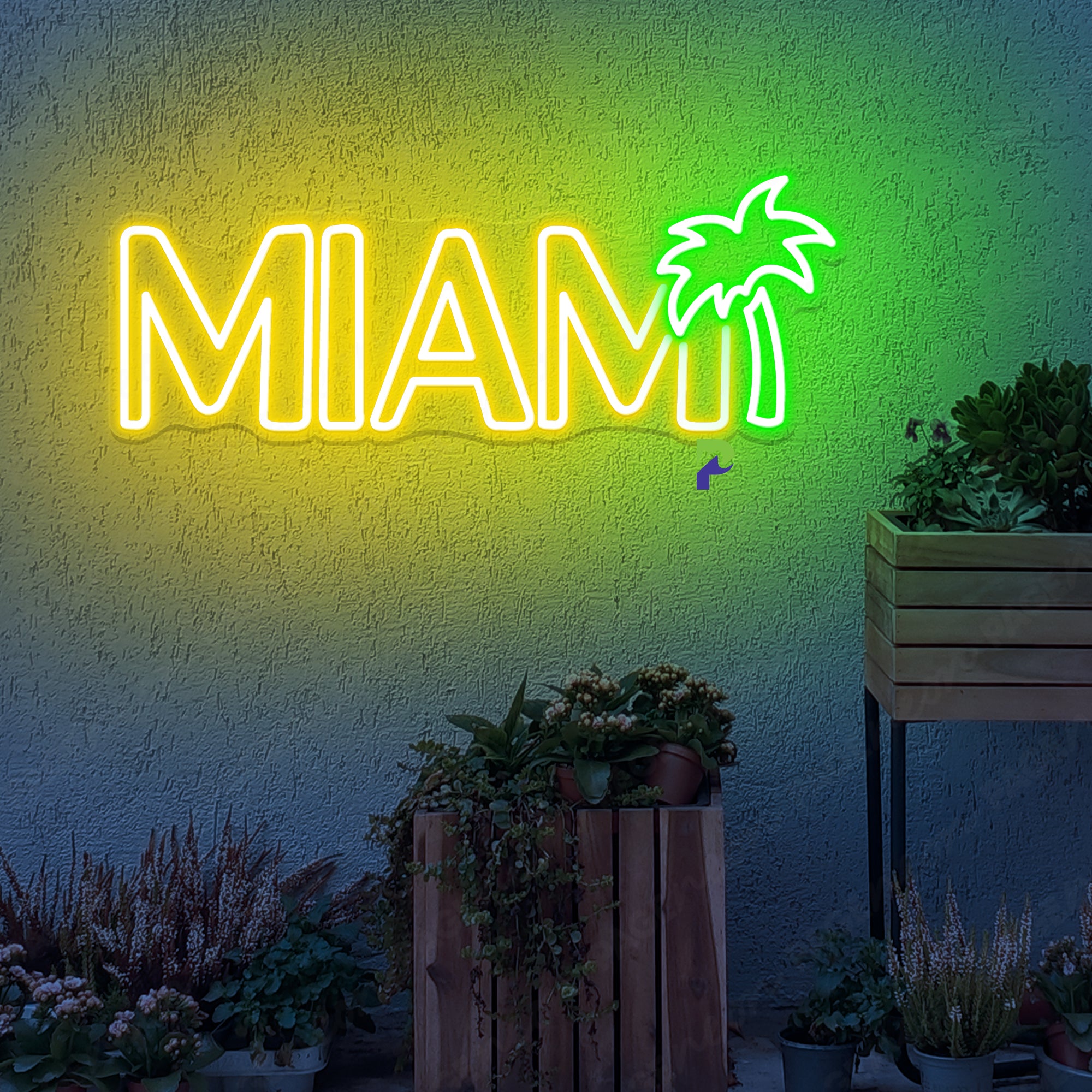Miami Neon Sign Tropical Palm Tree Led Light