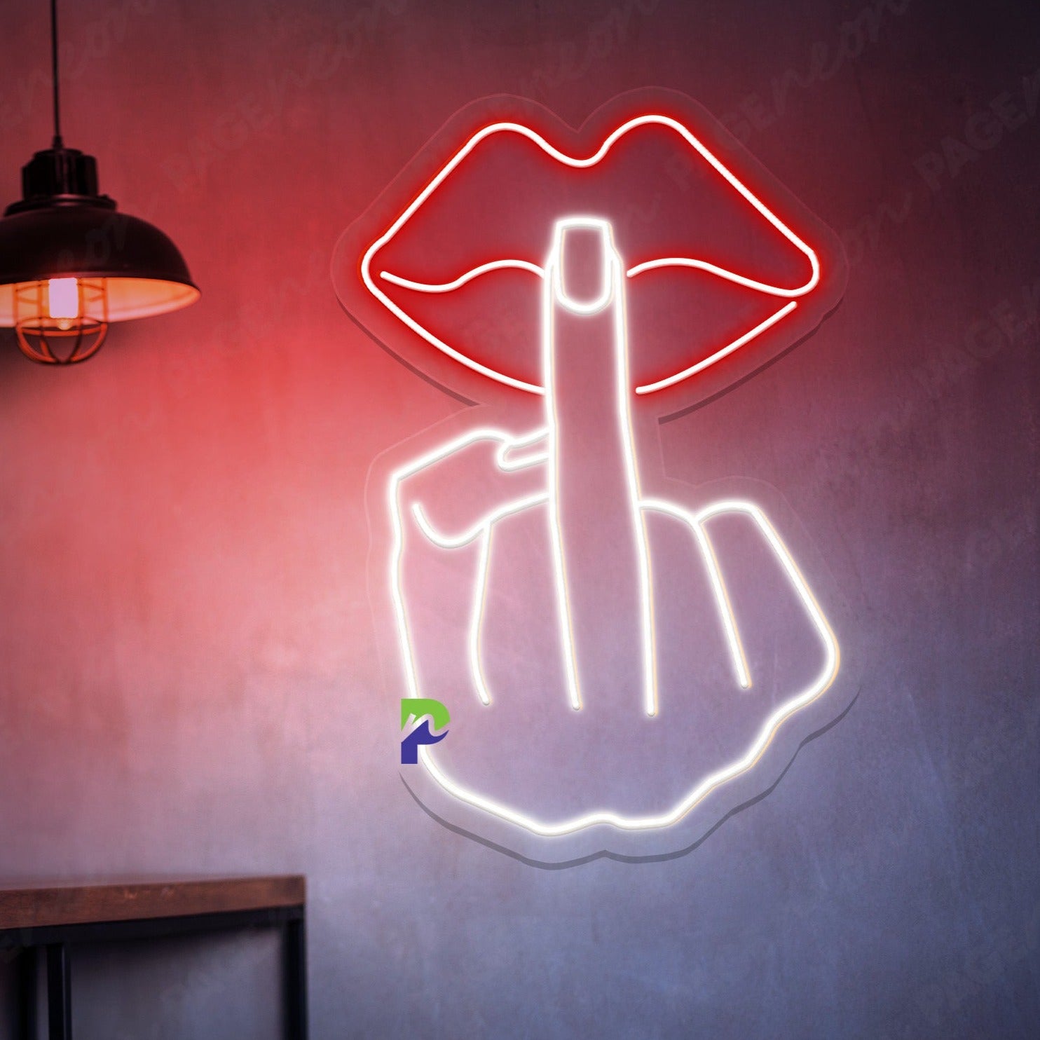 Middle Finger Neon Sign Led Light For Babe Cave