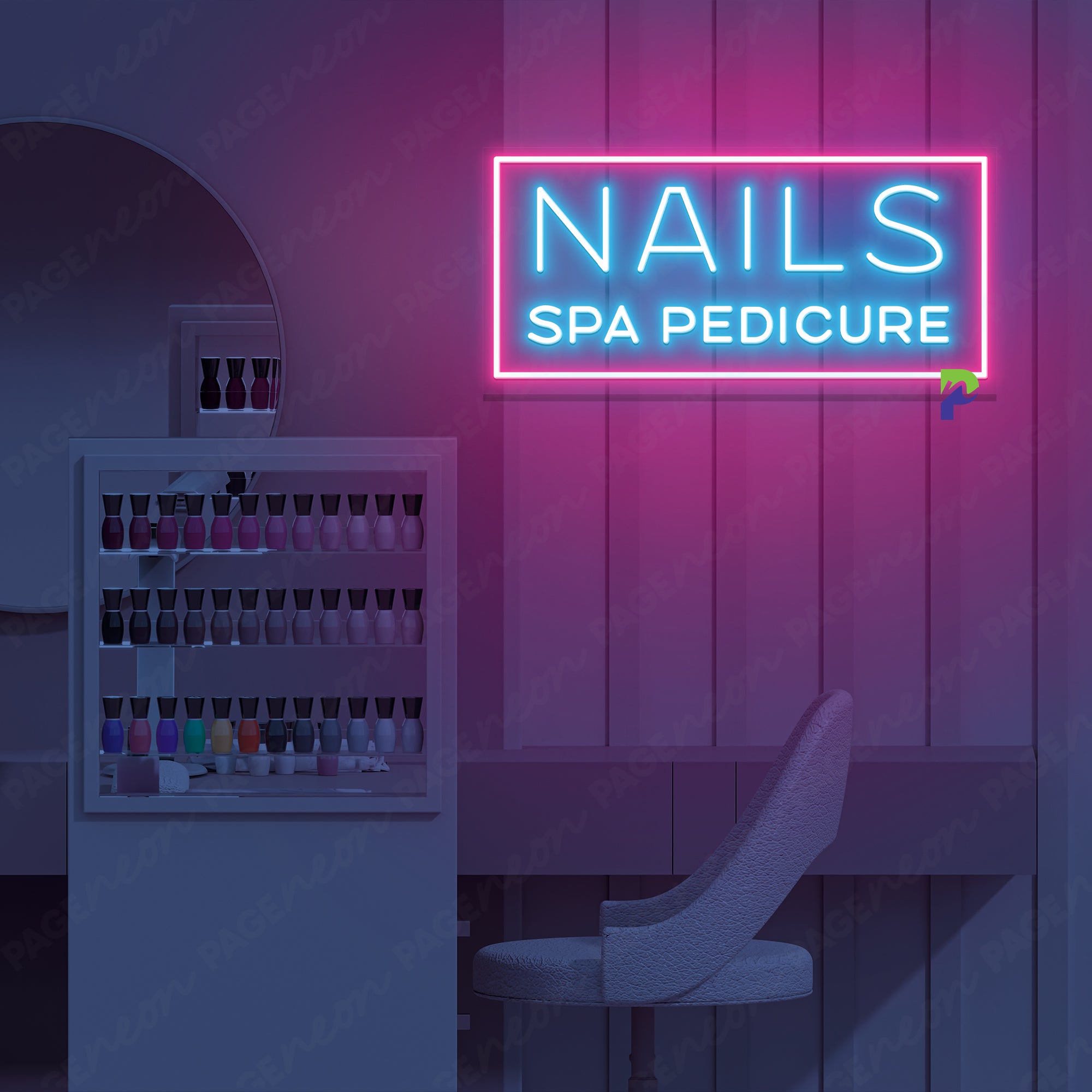 Nails Spa Pedicure Neon Sign Simple Led Light