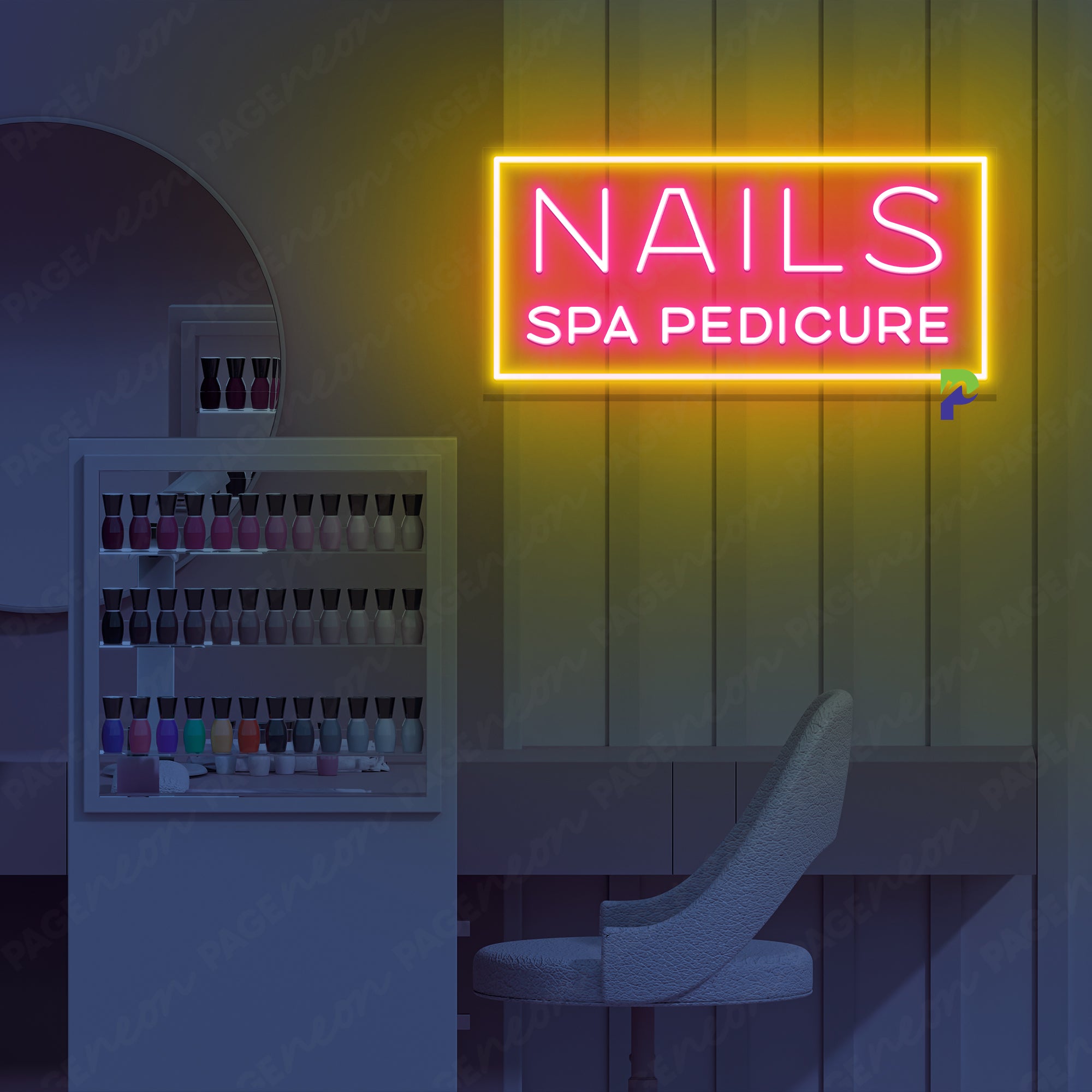 Nails Spa Pedicure Neon Sign Simple Led Light
