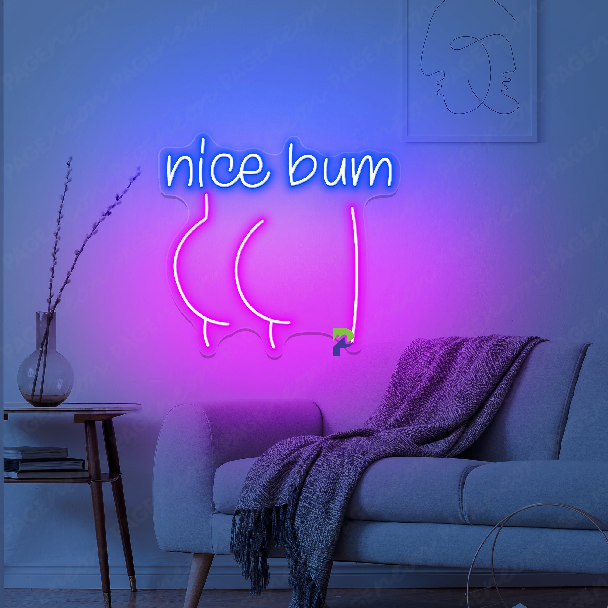 Nice Bum Neon Sign Sexy Mancave Led Light