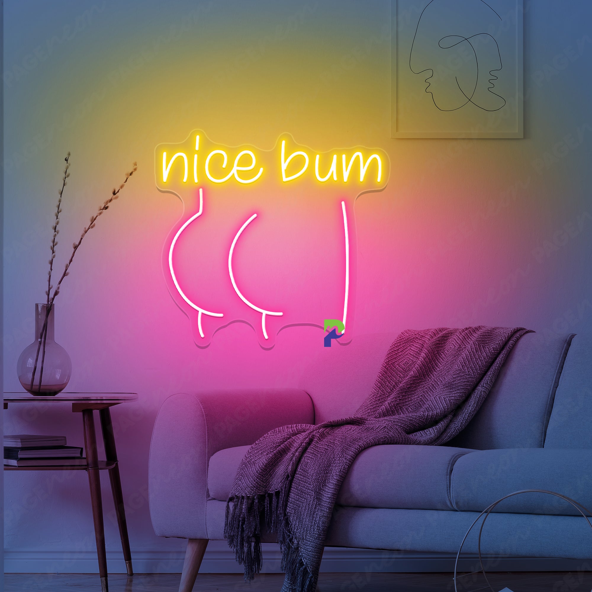 Nice Bum Neon Sign Sexy Mancave Led Light