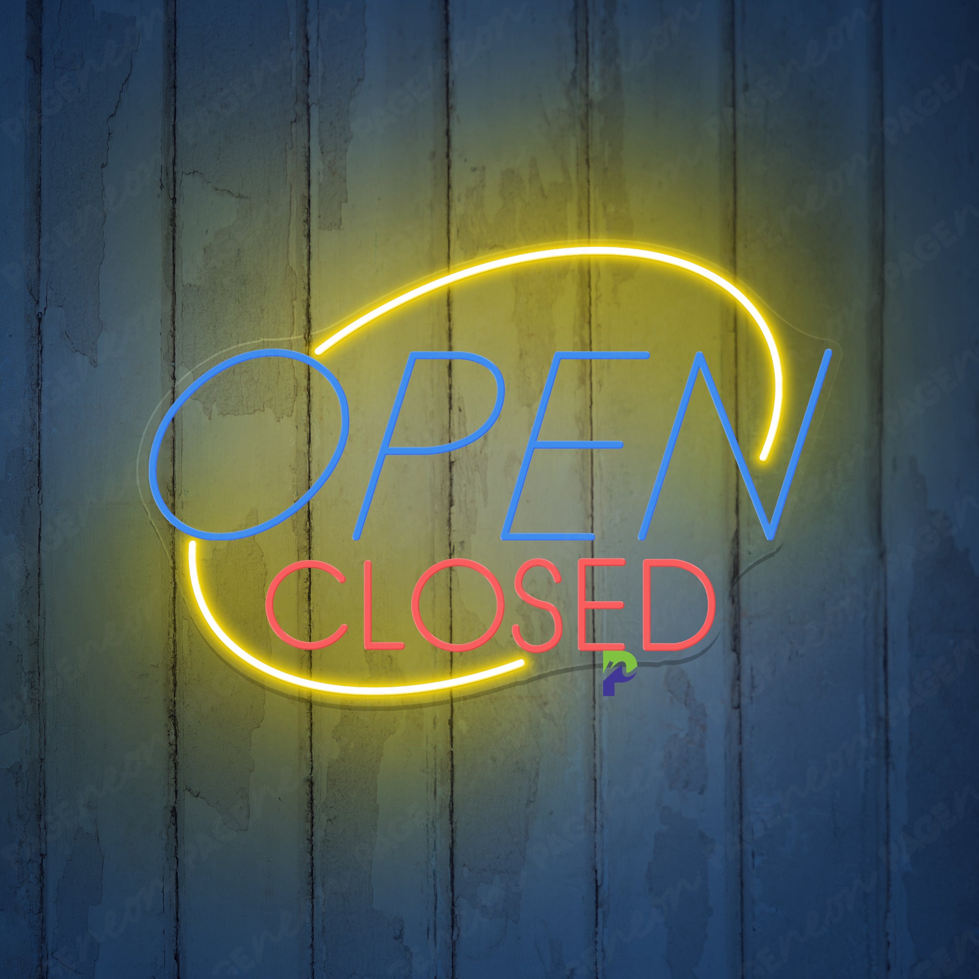 Oval-Shaped Open Closed Neon Sign Business Led Light