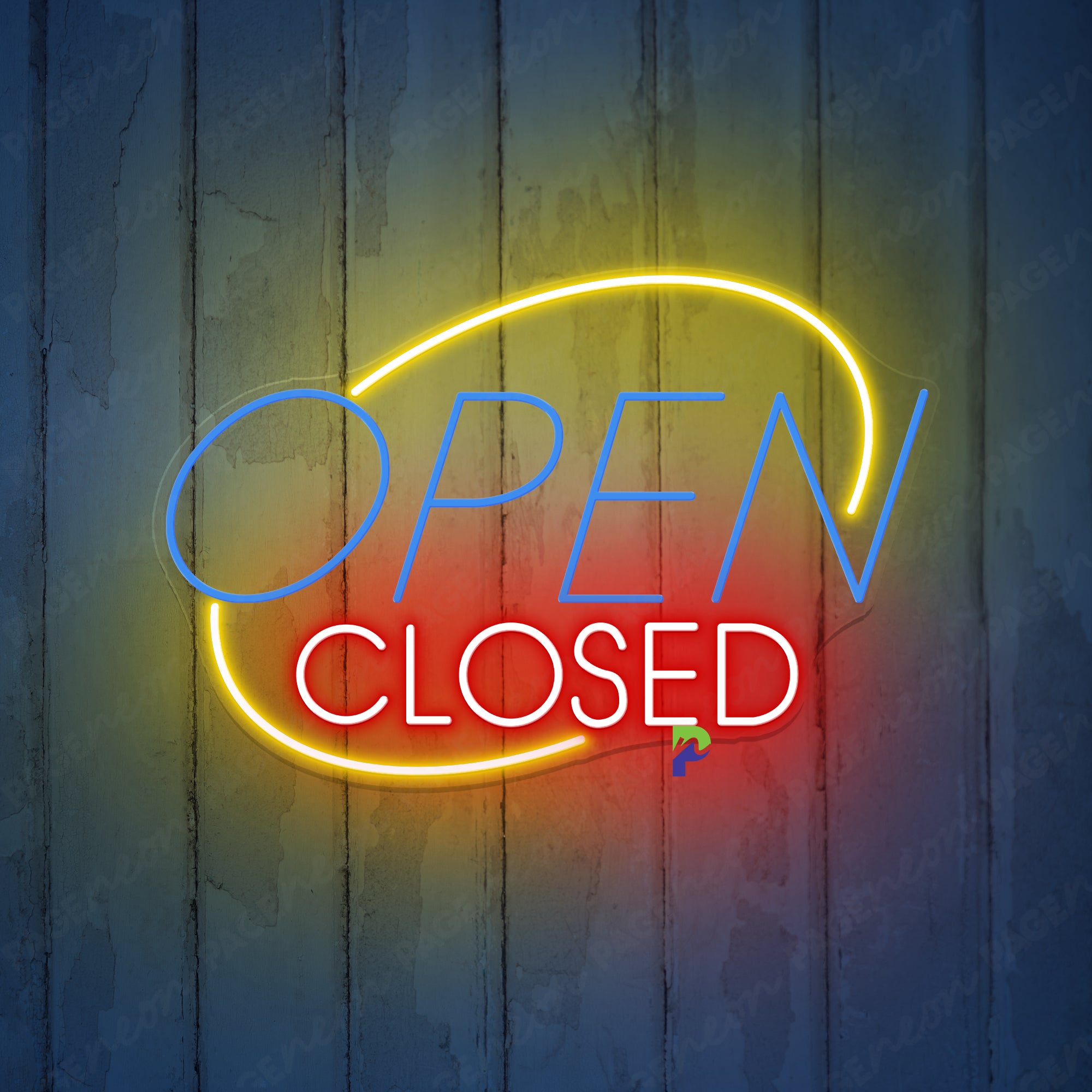 Oval-Shaped Open Closed Neon Sign Business Led Light
