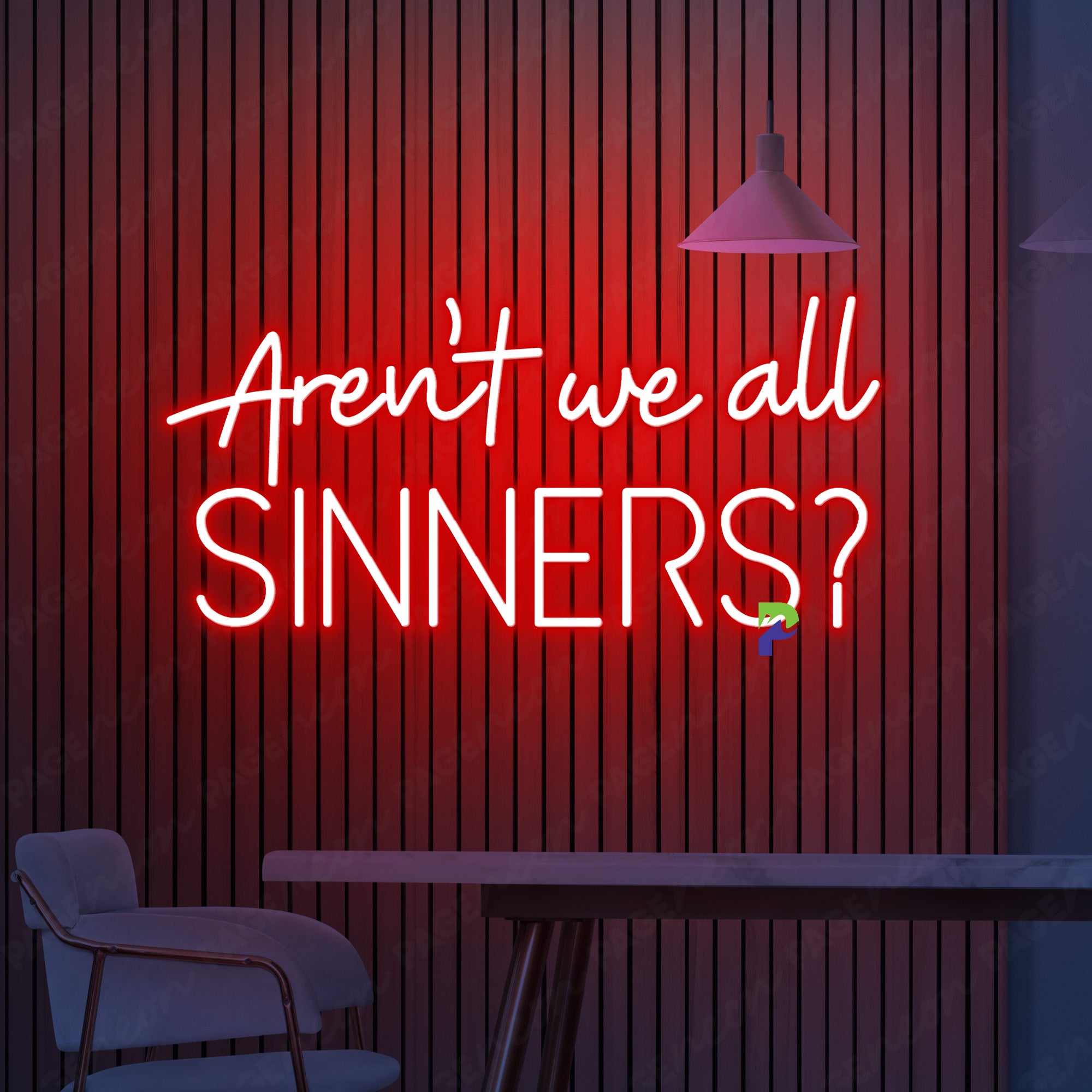 Aren't We All Sinner Neon Sign Word Led Light