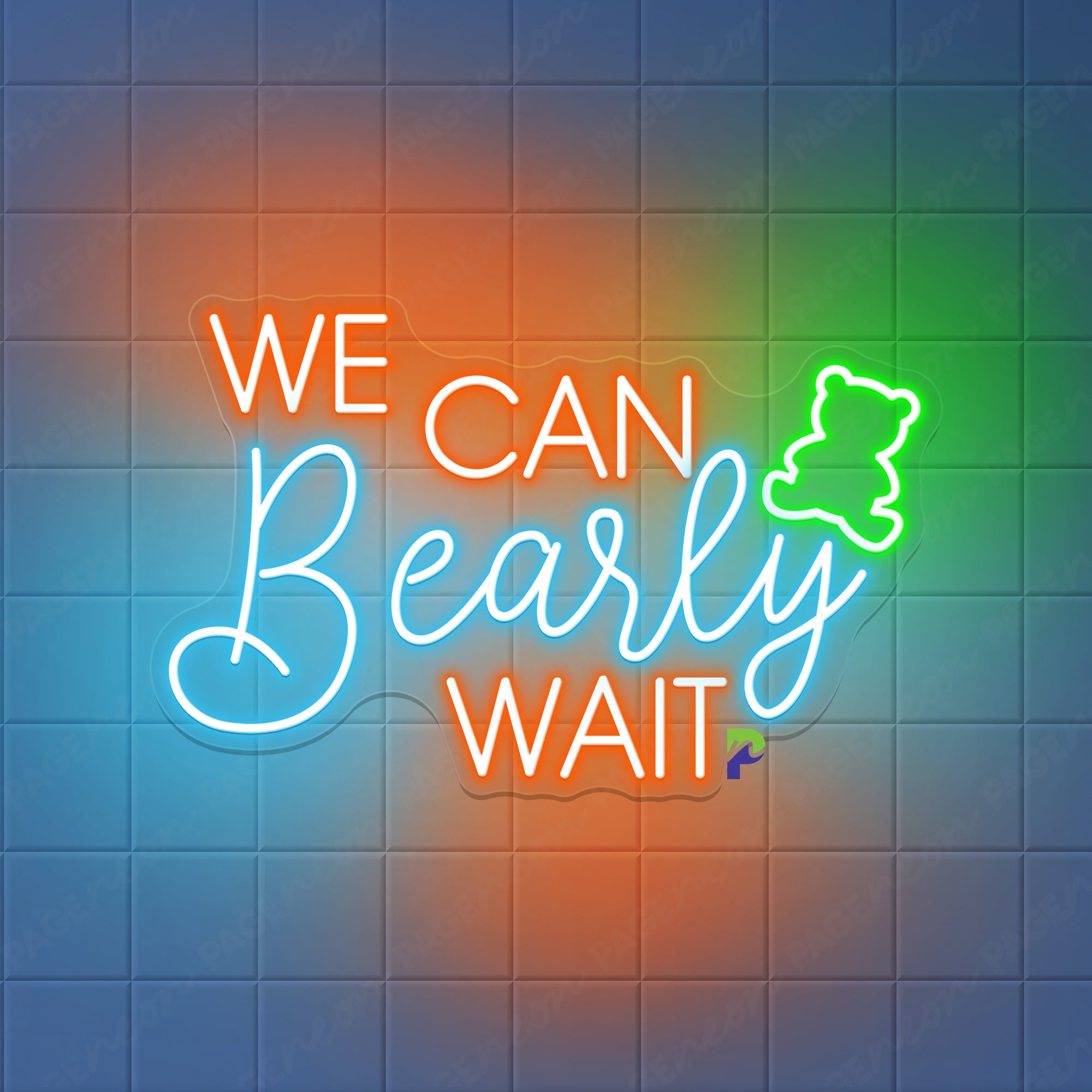 We Can Bearly Wait Neon Sign Cute Bear Led Light