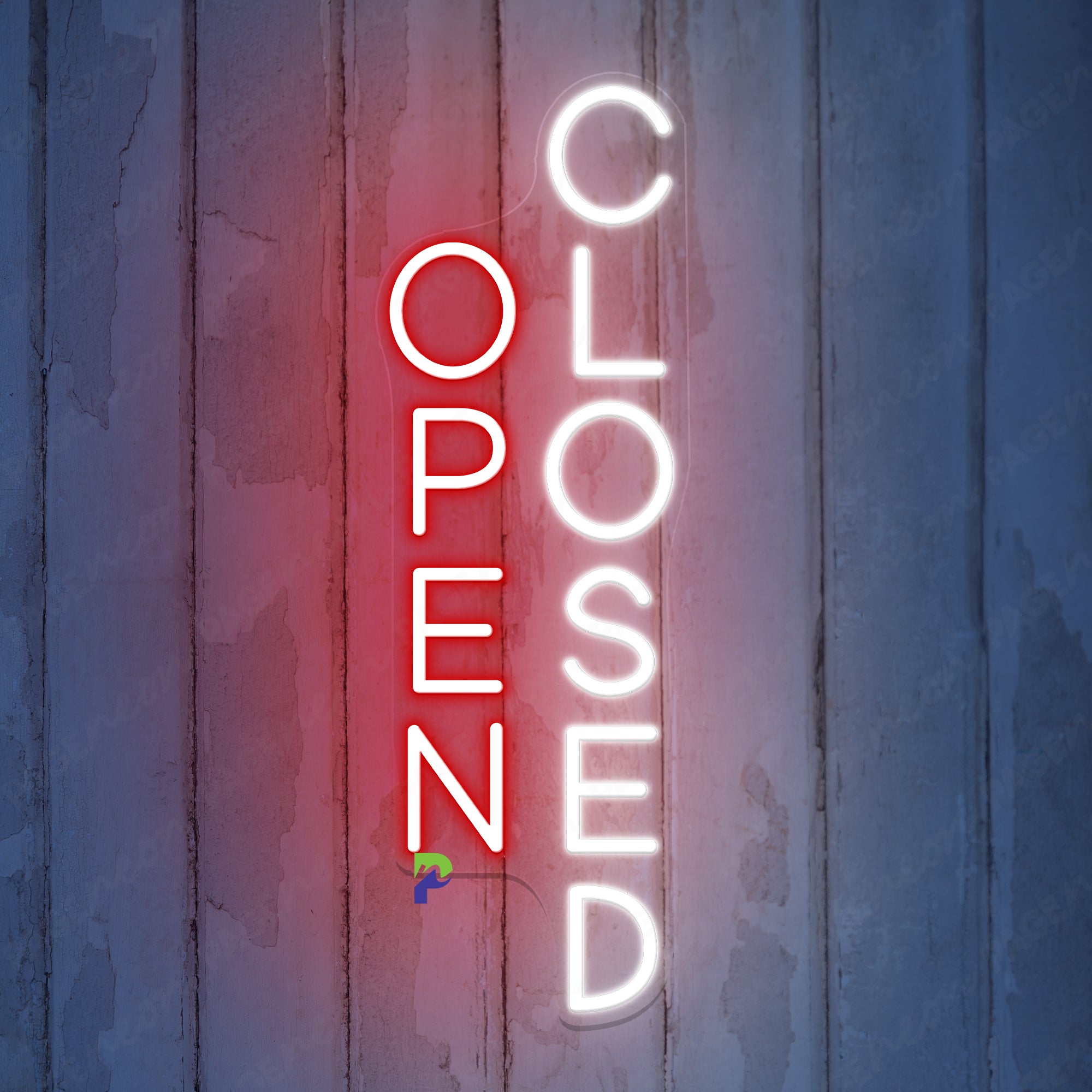 Vertical Open Closed Neon Sign For Business