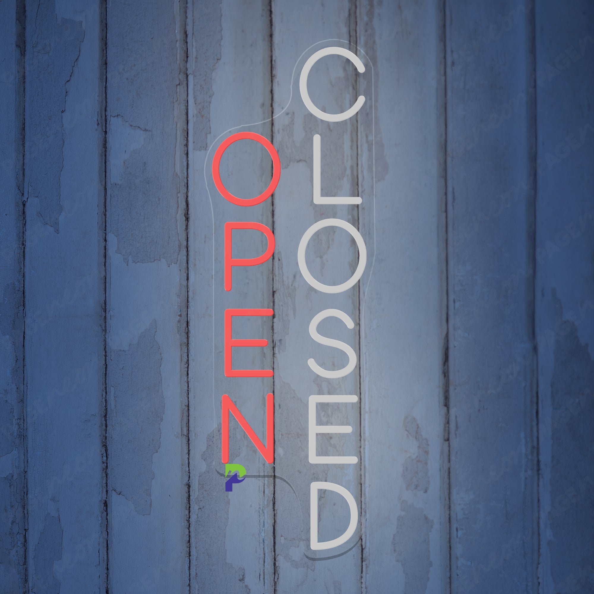 Vertical Open Closed Neon Sign For Business