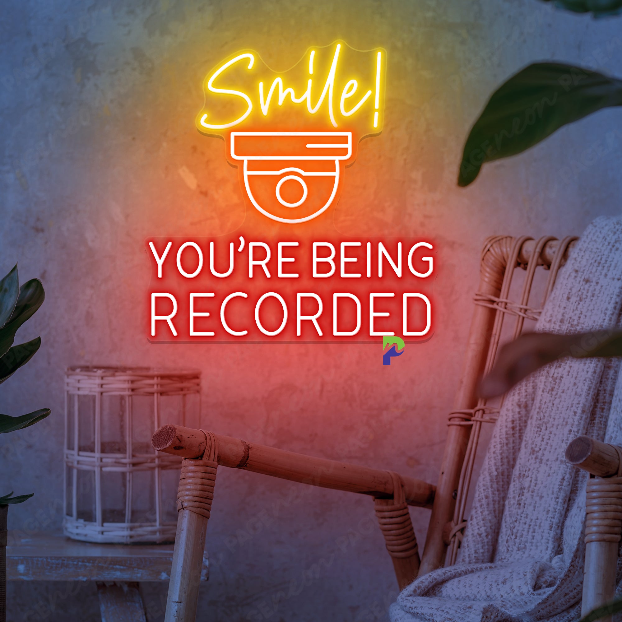 Video Surveillance Neon Sign Smile Inspiration Led Light