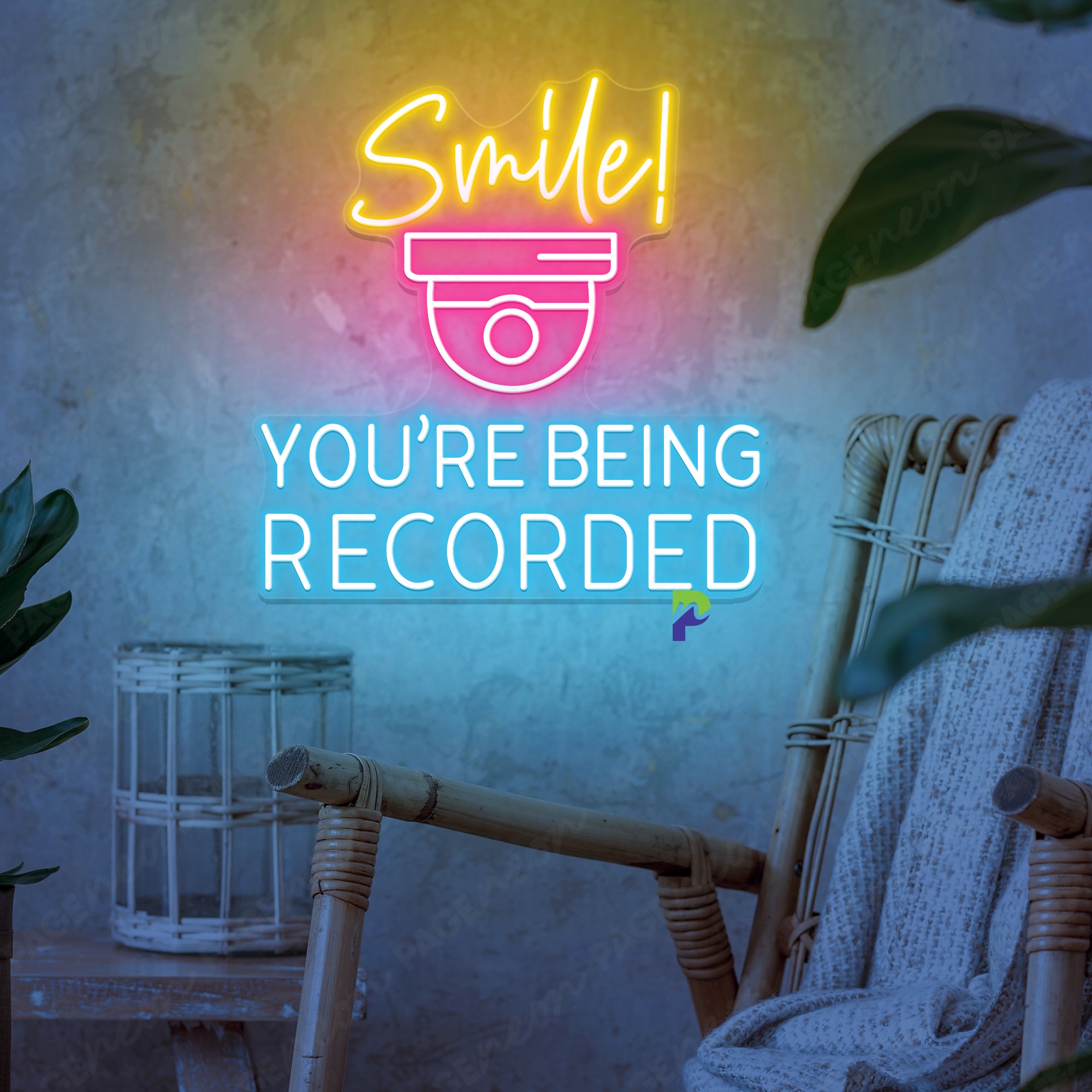 Video Surveillance Neon Sign Smile Inspiration Led Light