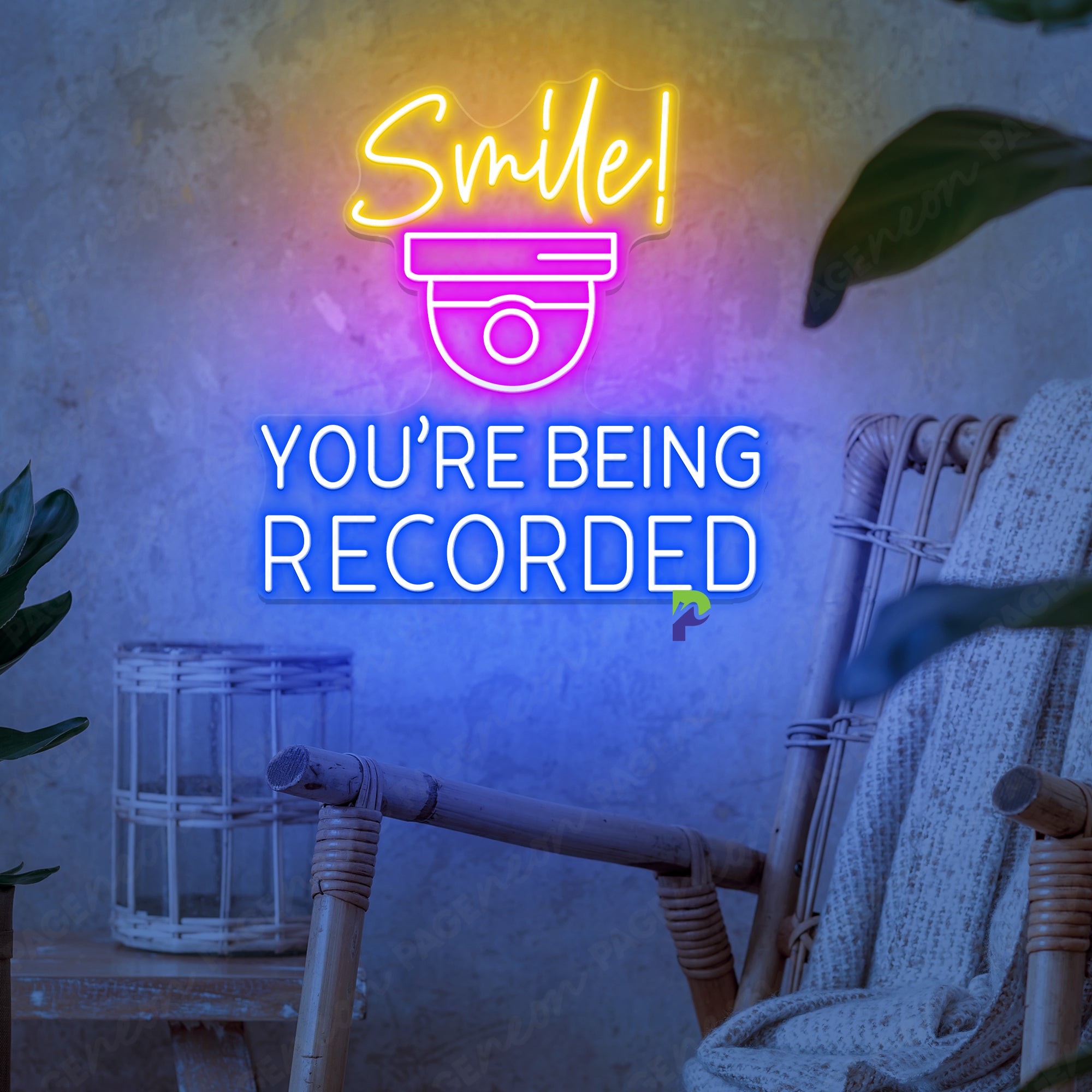 Video Surveillance Neon Sign Smile Inspiration Led Light