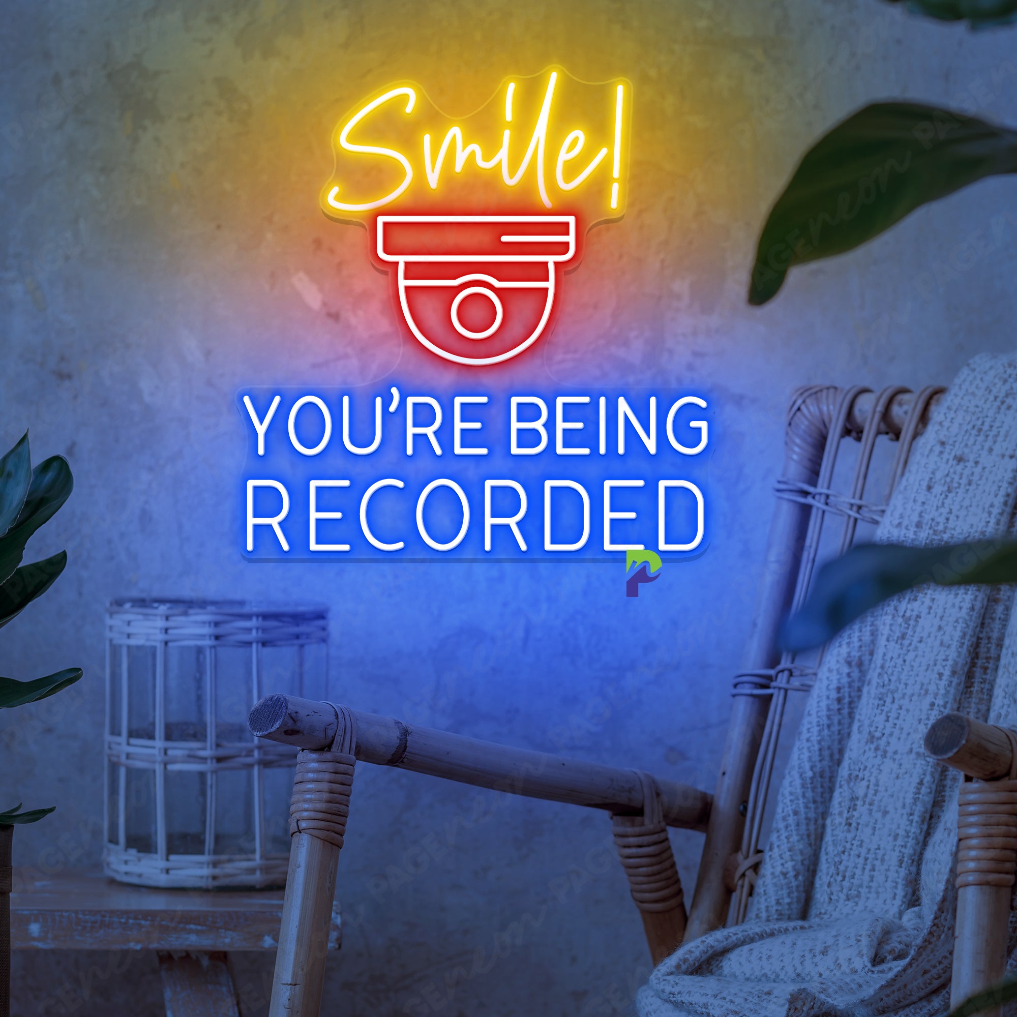 Video Surveillance Neon Sign Smile Inspiration Led Light