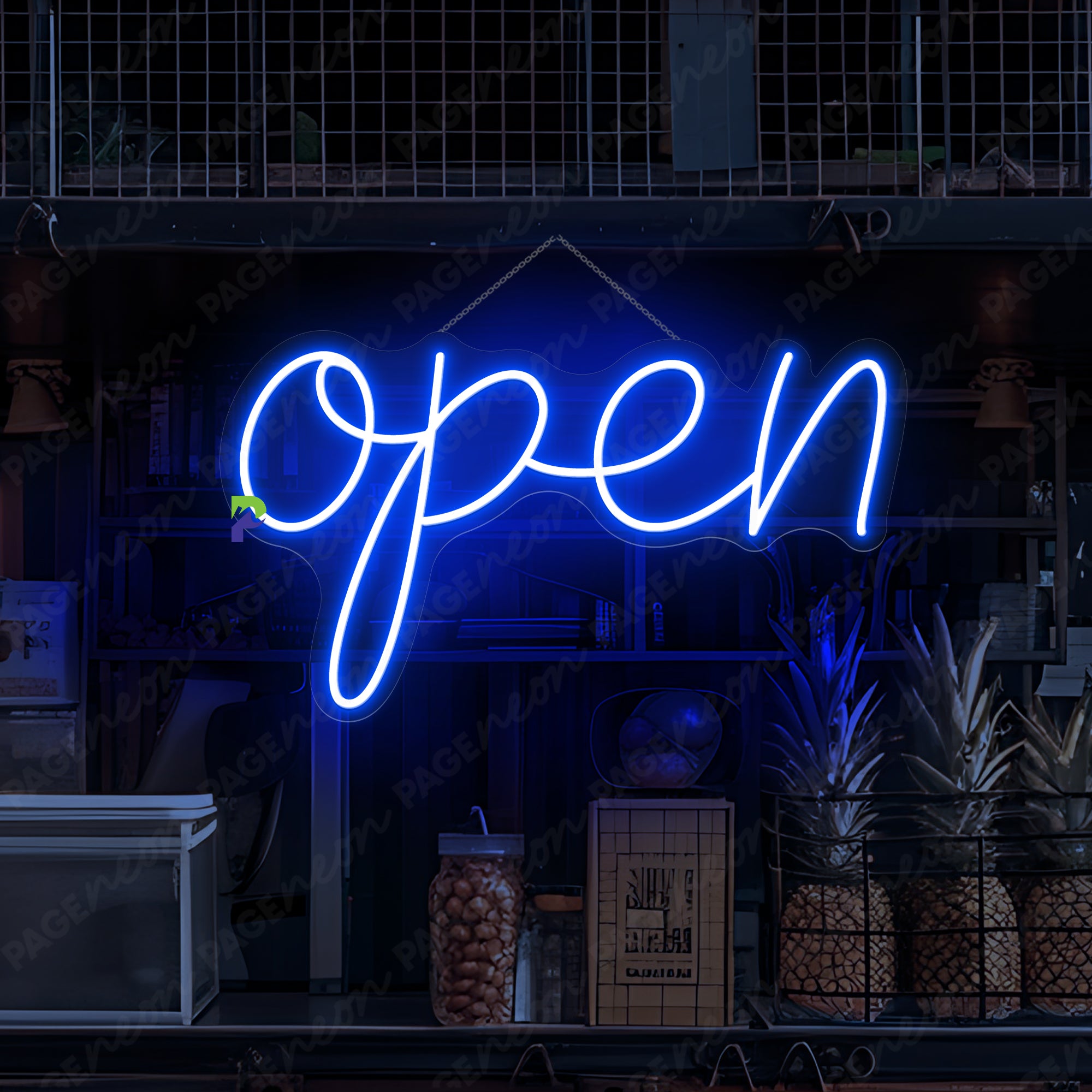 Vintage Open Neon Sign Business LED Light Storefront
