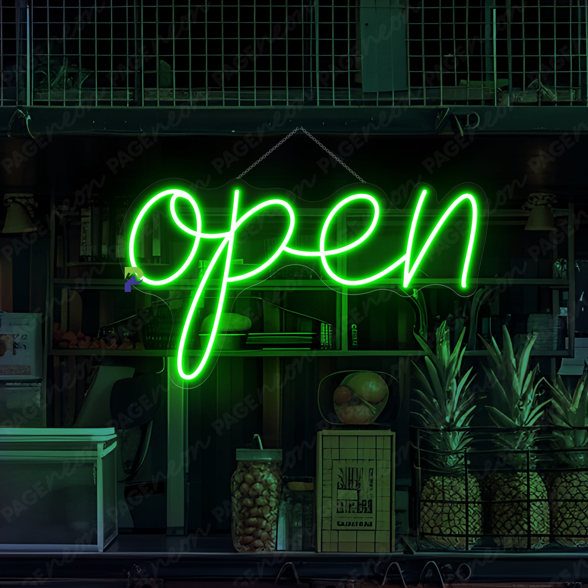 Vintage Open Neon Sign Business LED Light Storefront