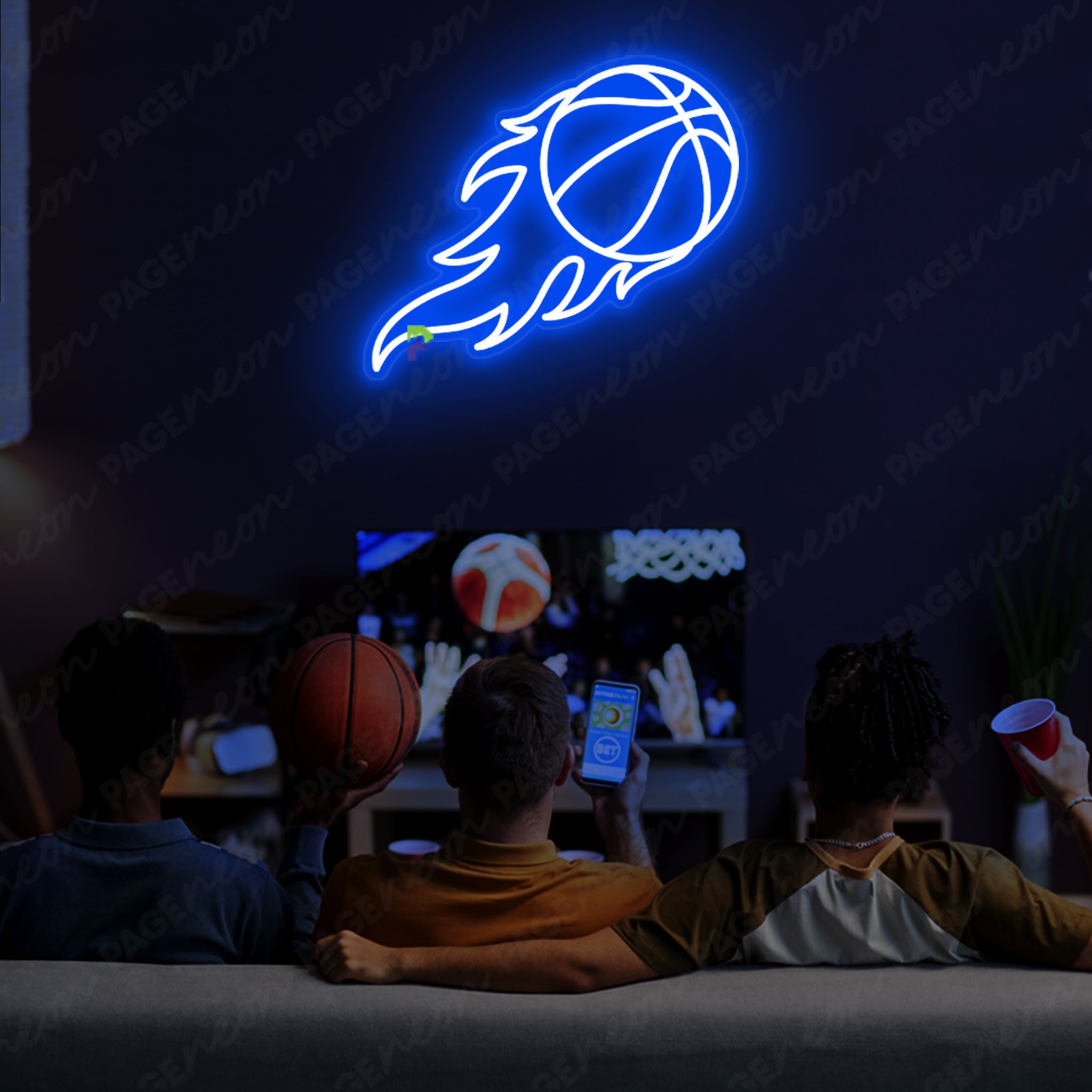 Basketball Neon Sign Blue Led Light