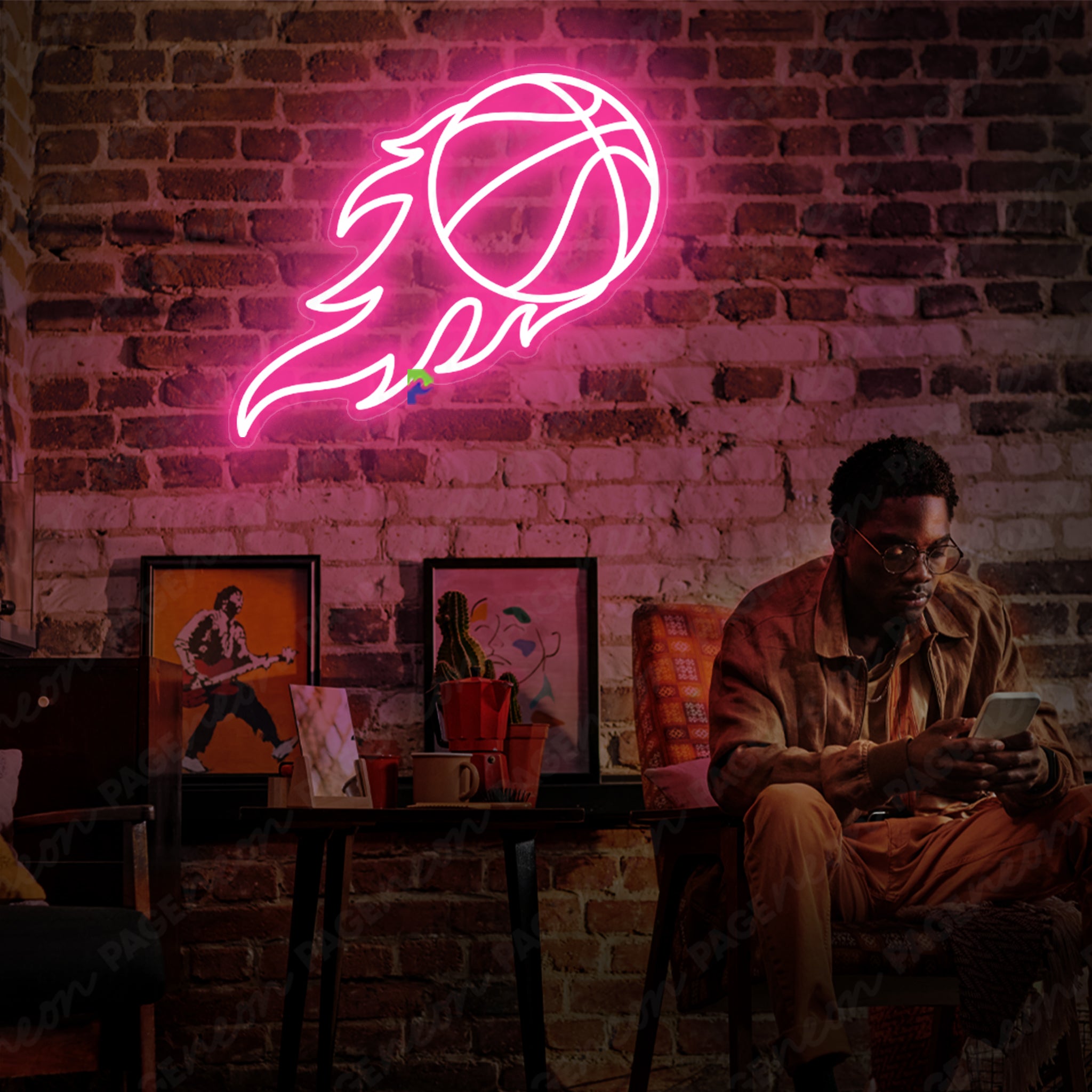 Basketball Neon Sign Pink Led Light
