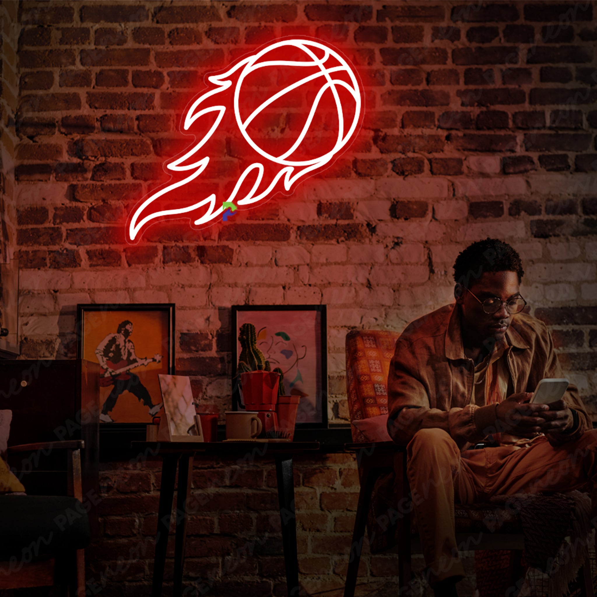 Basketball Neon Sign Red Led Light