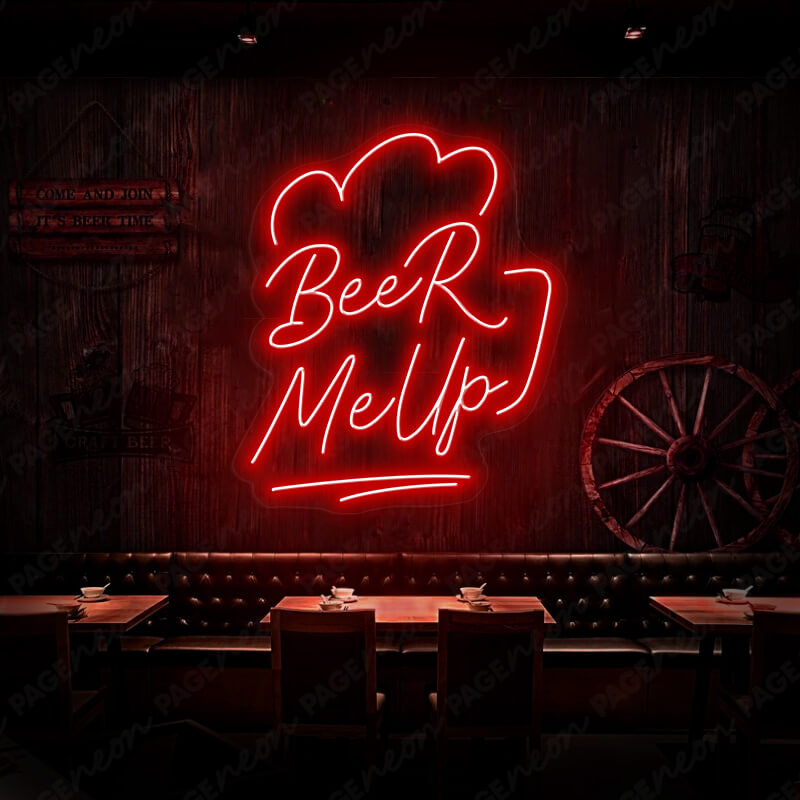 Beer Me Up Led Light Beer Neon Sign Red