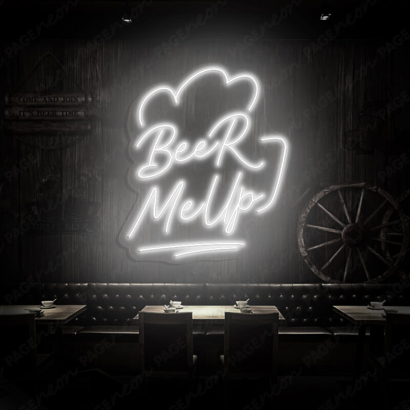 Beer Me Up Led Light Beer Neon Sign White