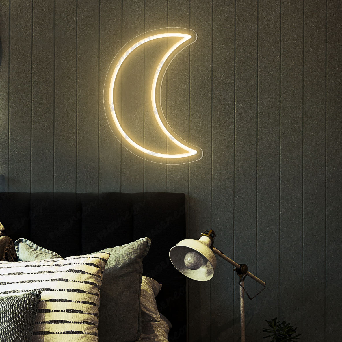Gold Yellow Moon Neon Sign Led Light