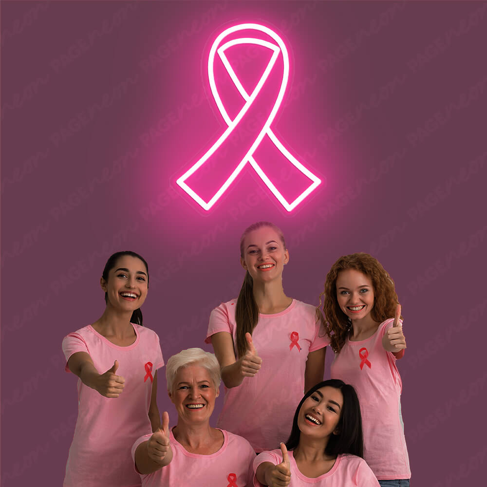 Breast Cancer Symbol Pink Ribbon Neon Sign 1