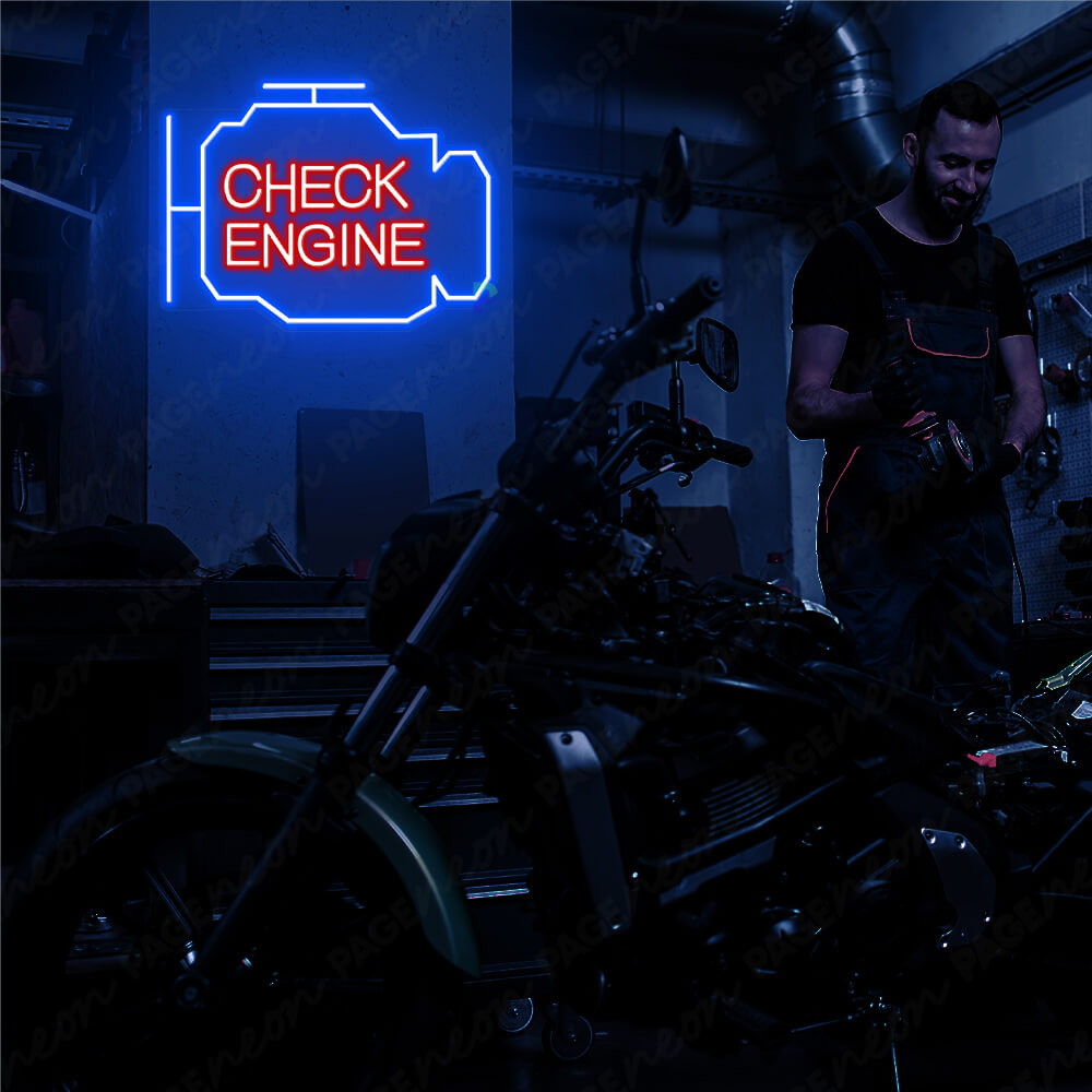 Check Engine Light Neon Sign Garage Neon Led Sign