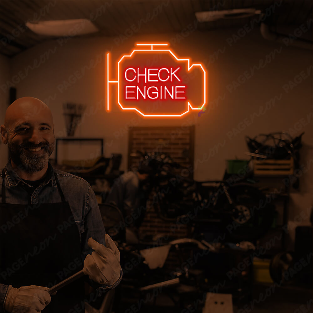 Check Engine Light Neon Sign Garage Neon Led Sign