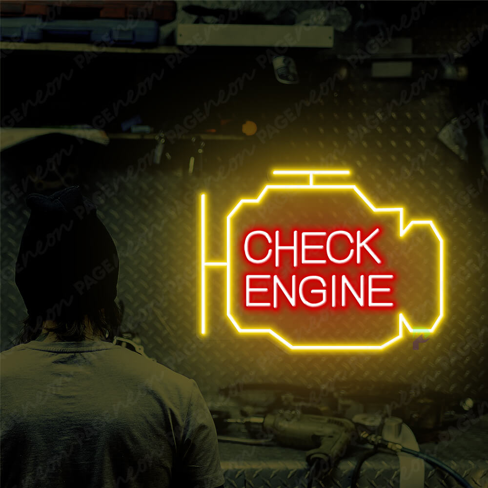 Check Engine Light Neon Sign Garage Neon Led Sign